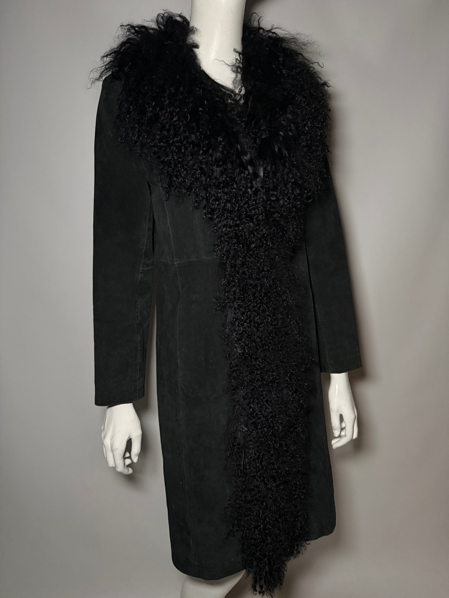 Vintage suede Penny Lane Afghan coat with llama fur Twinkling Global