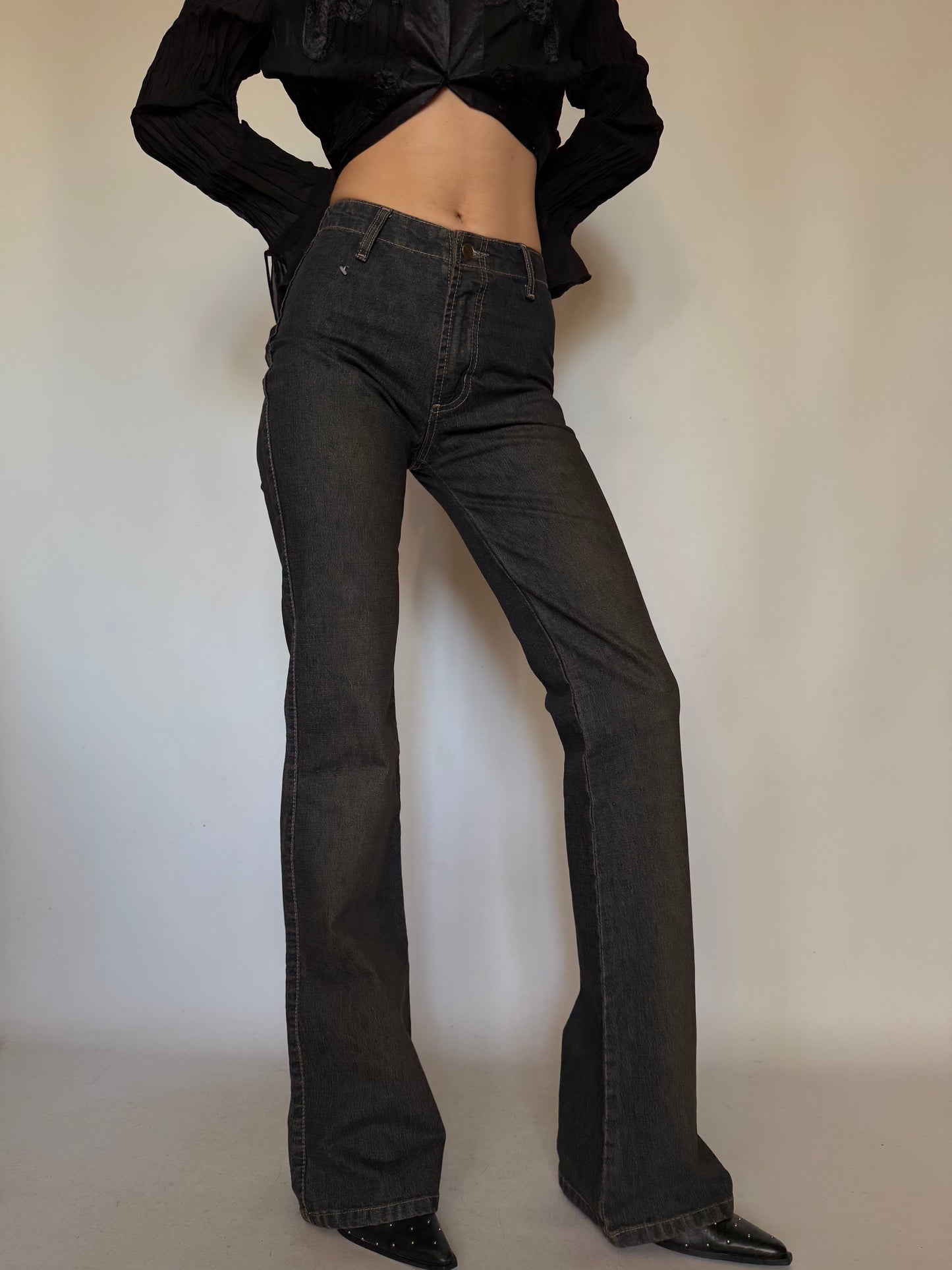 Vintage Rust-Tone Flared Jeans Twinkling Global