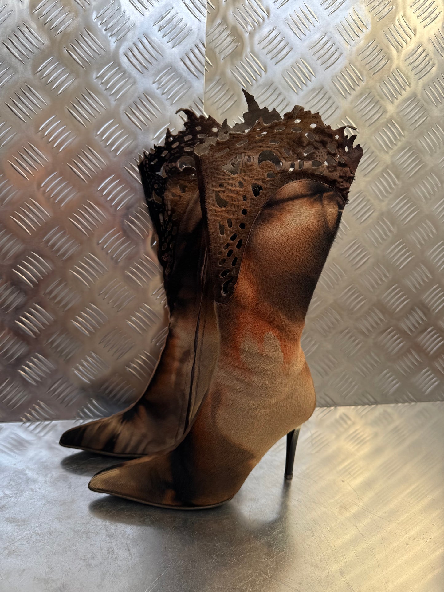 Vintage Italian pony-hair leather boots Twinkling Global