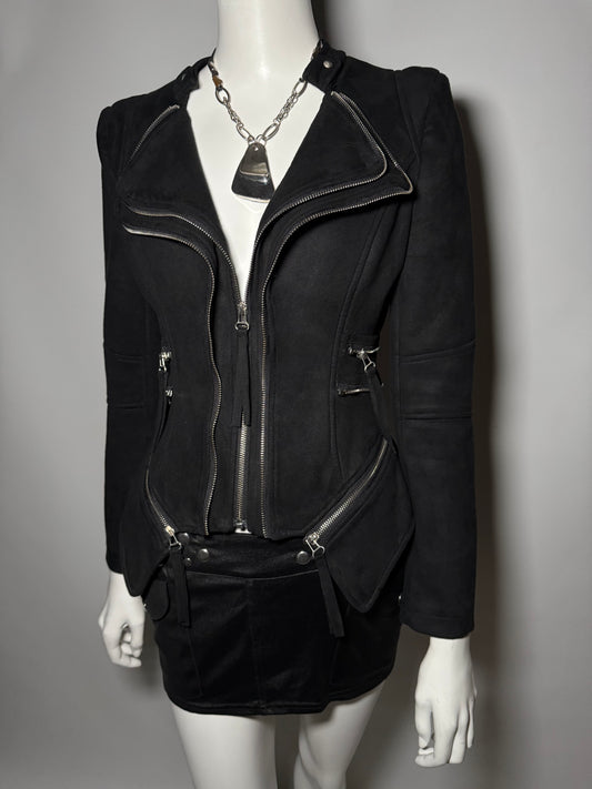 Vintage fitted faux-suede jacket Twinkling Global
