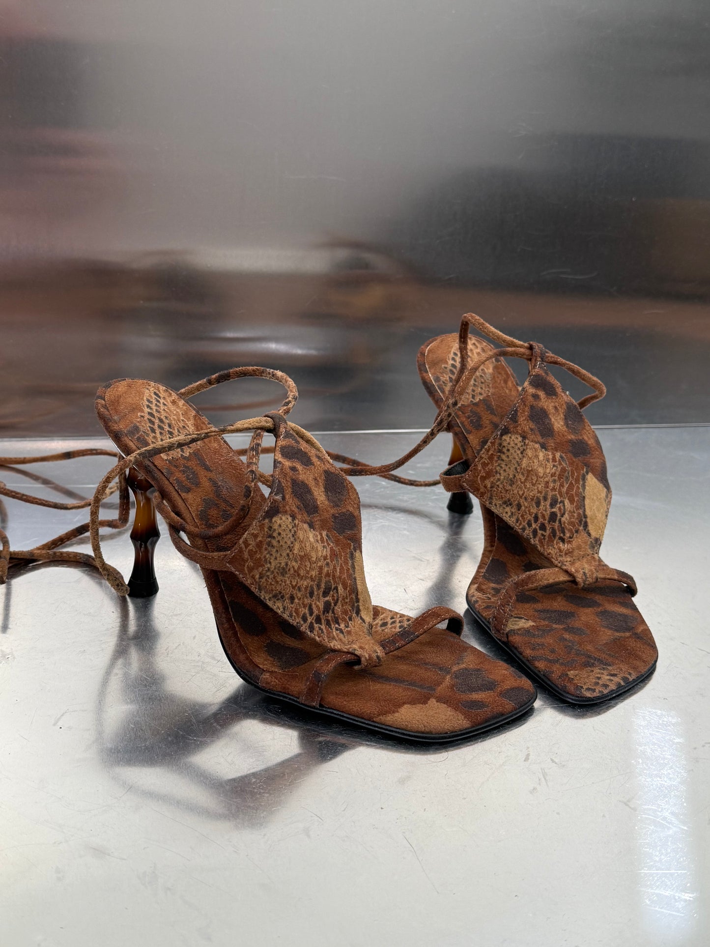 Leopard-Print Lace-Up Sandals – TWINKLING GLOBAL