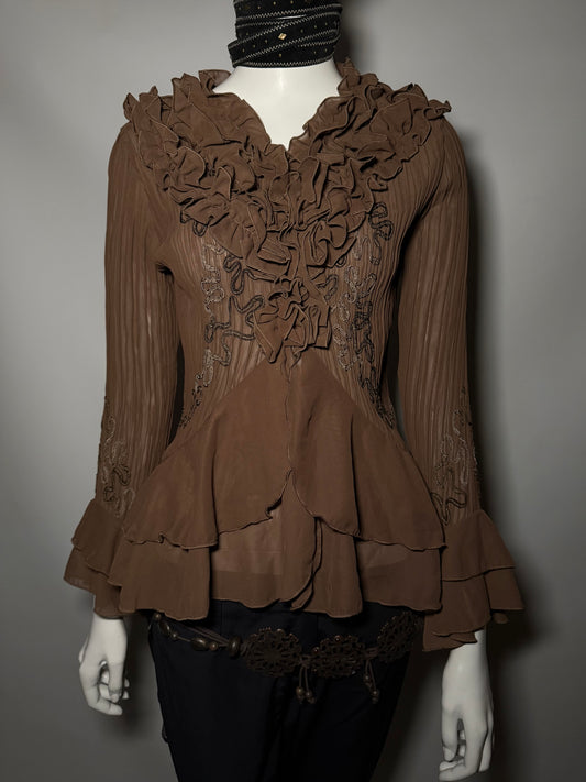 Vintage Ruffled Blouse - TWINKLING GLOBAL