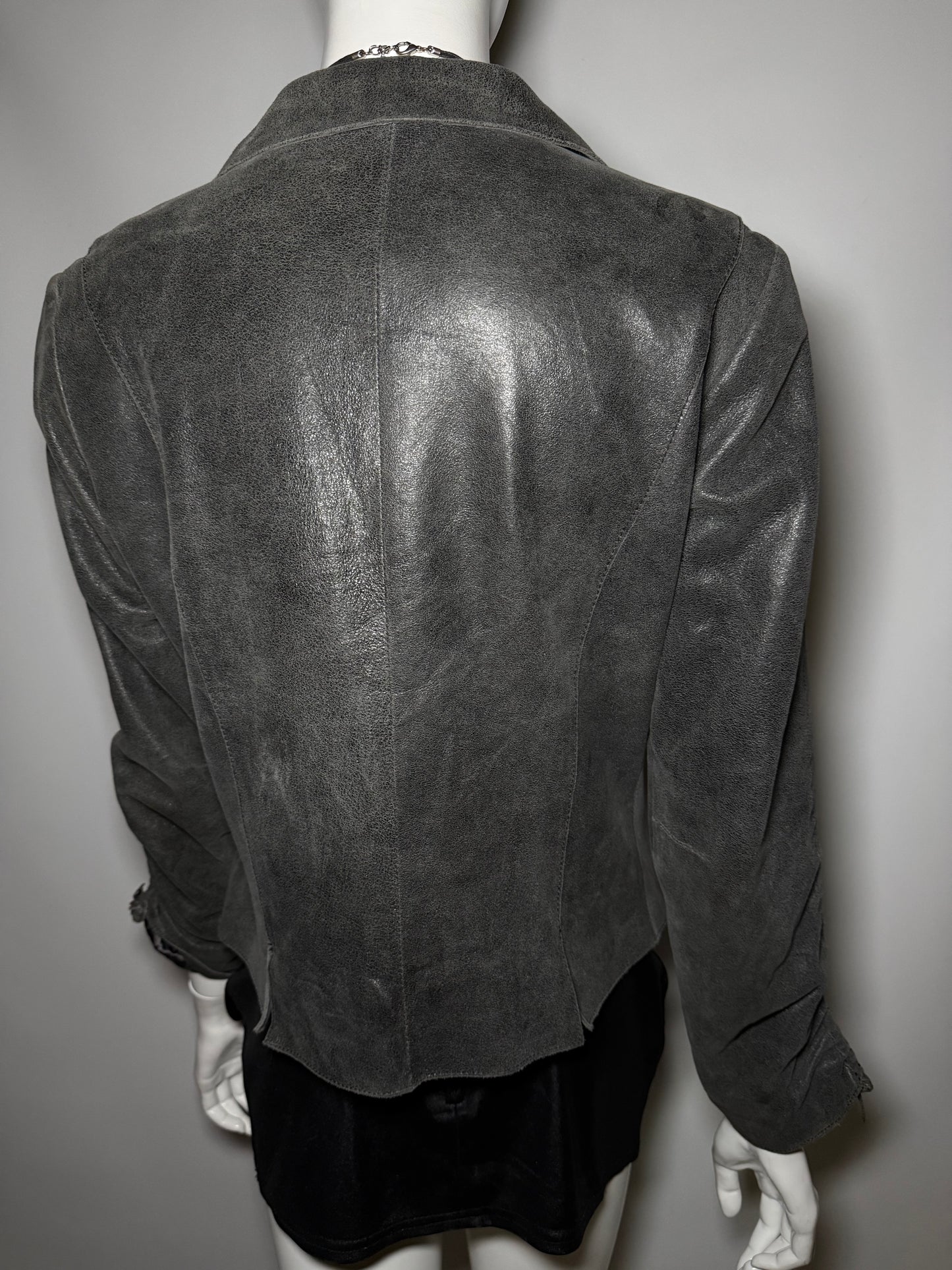Vintage Suede Leather Draped Jacket Twinkling Global