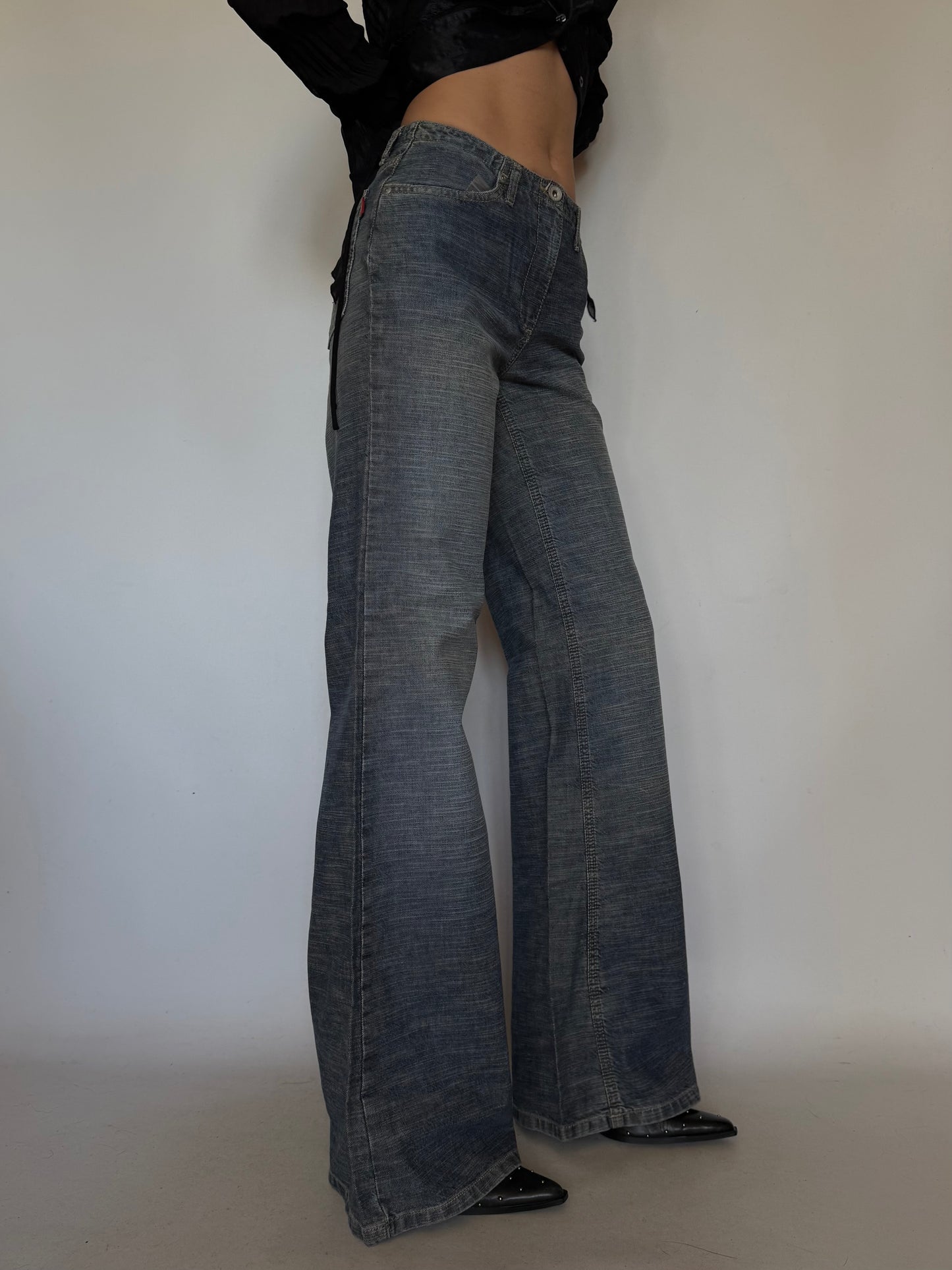 Vintage Wide-Leg Flared Jeans Twinkling Global
