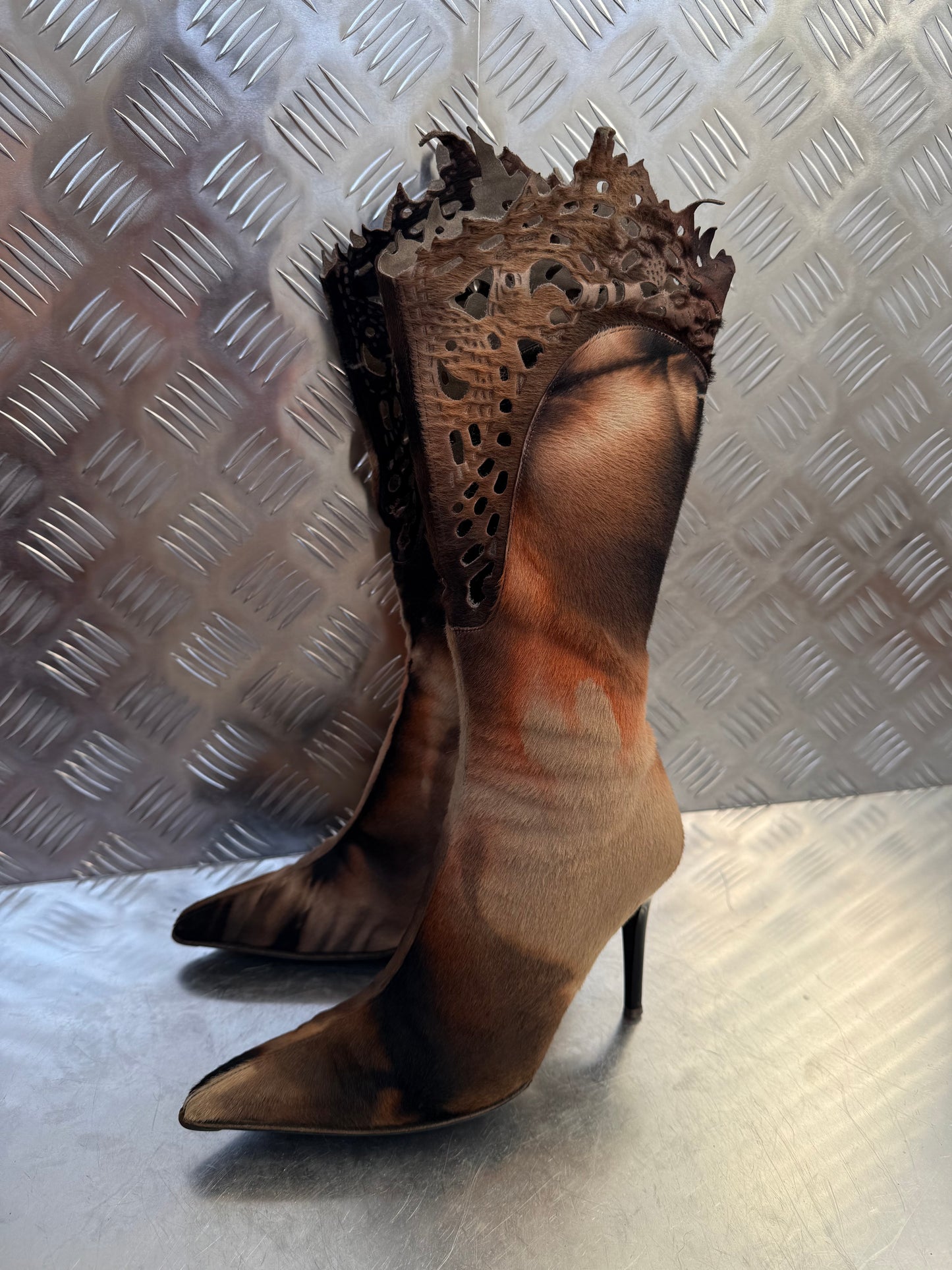 Vintage Italian pony-hair leather boots Twinkling Global