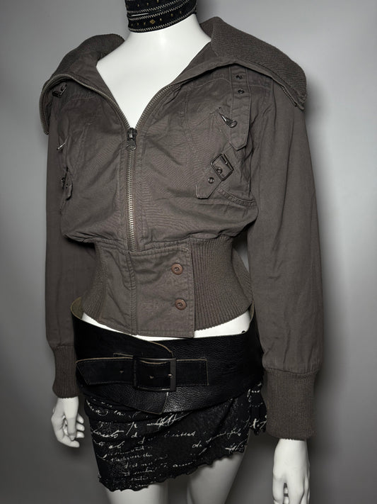 Vintage Cropped Denim Jacket - TWINKLING GLOBAL