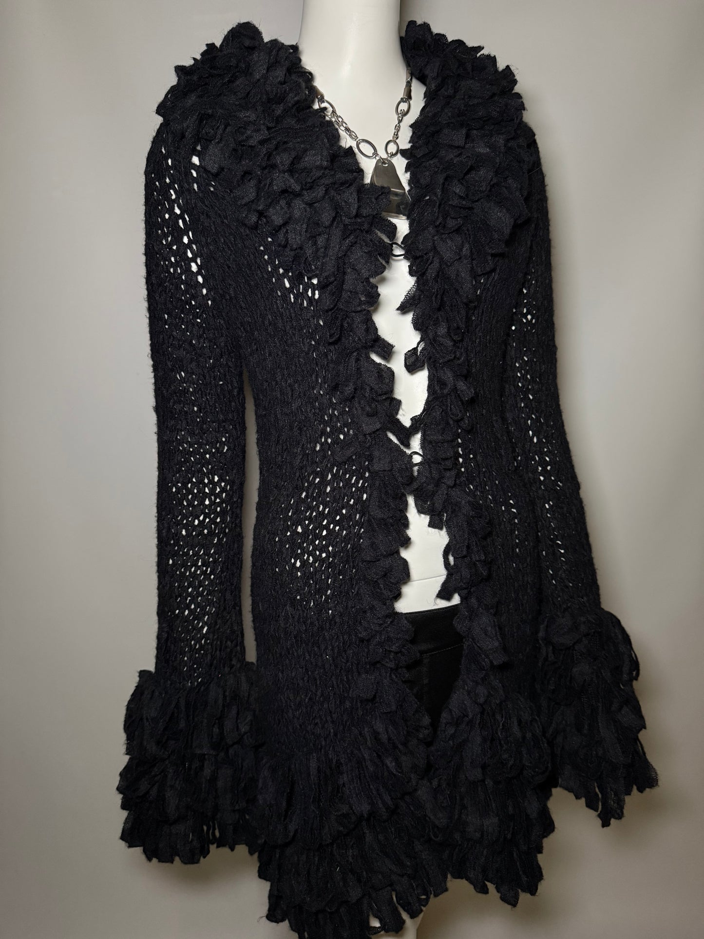 Vintage Black Knitted Cardigan Twinkling Global