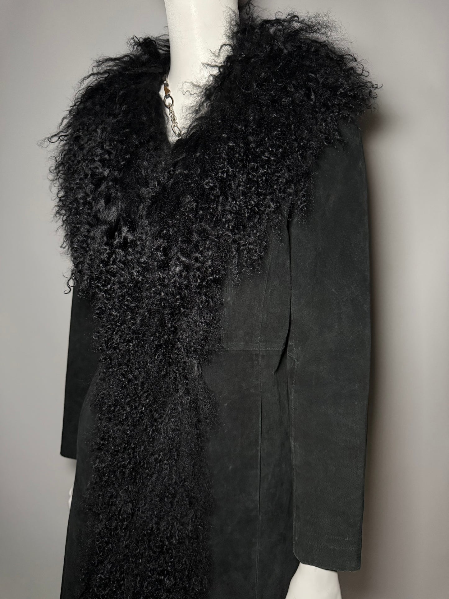 Vintage suede Penny Lane Afghan coat with llama fur Twinkling Global