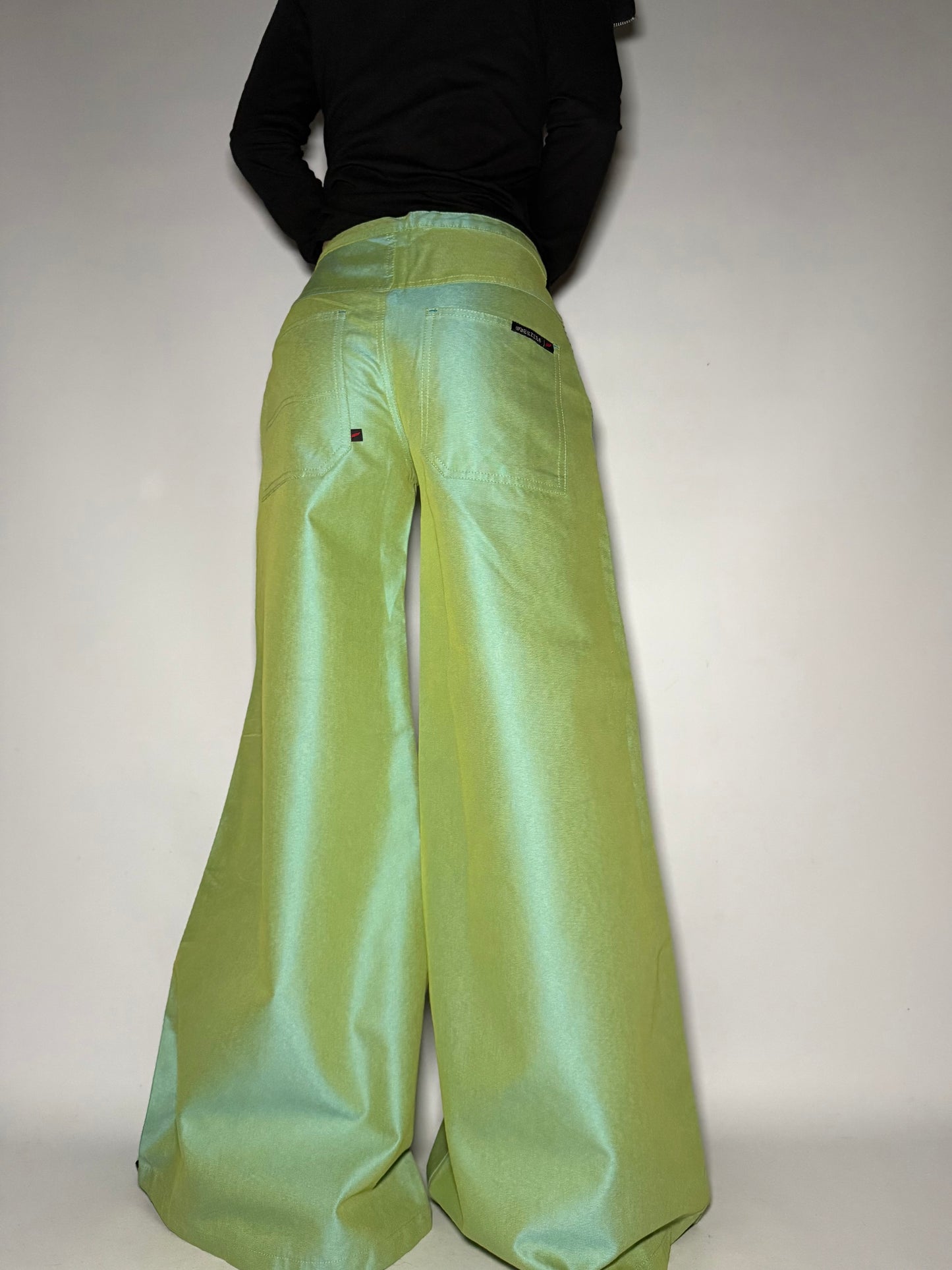 Light Green Denim Wide-Leg Pants Twinkling Global