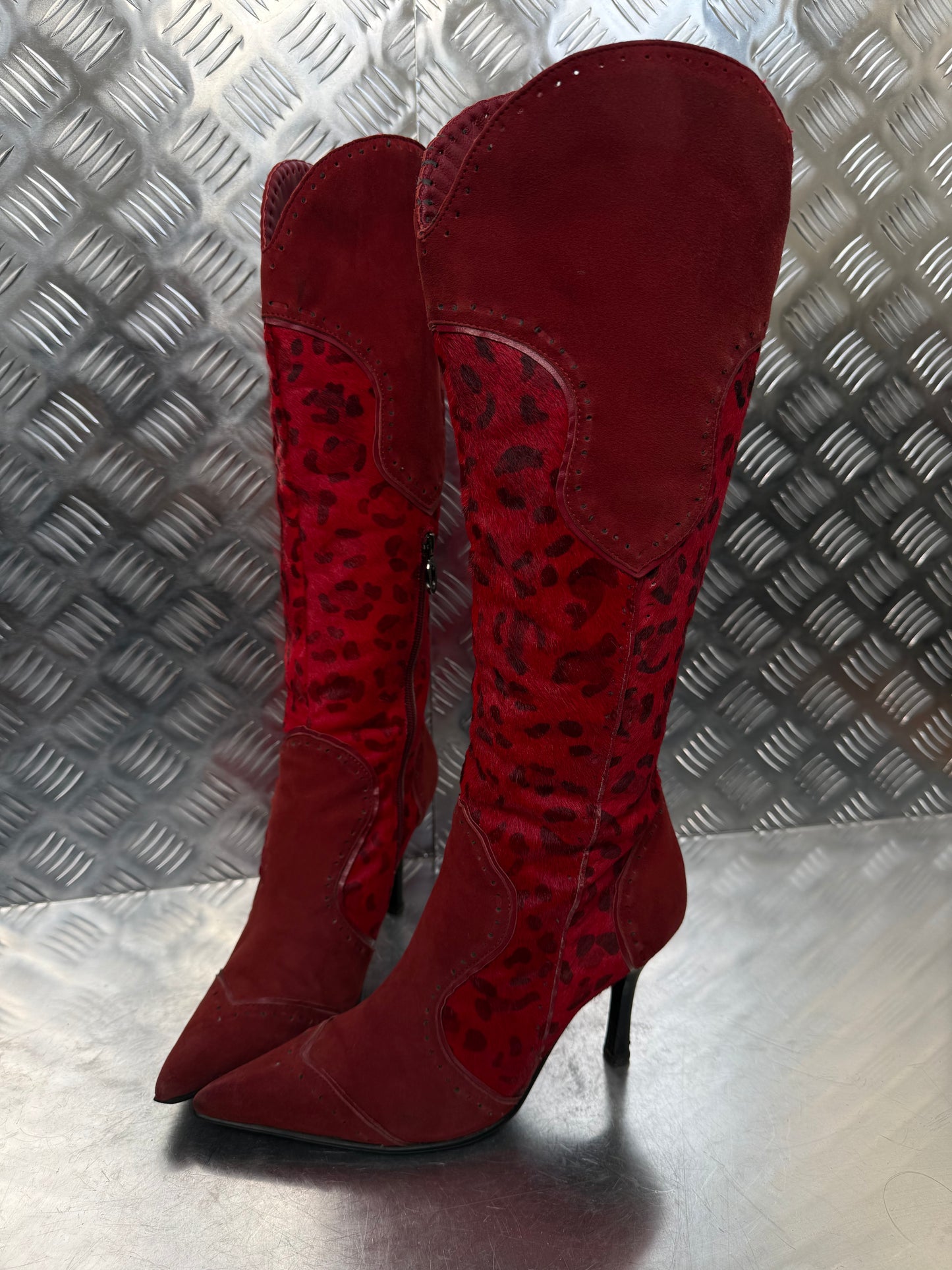 Vintage leather boot with pony hair TWINKLING GLOBAL