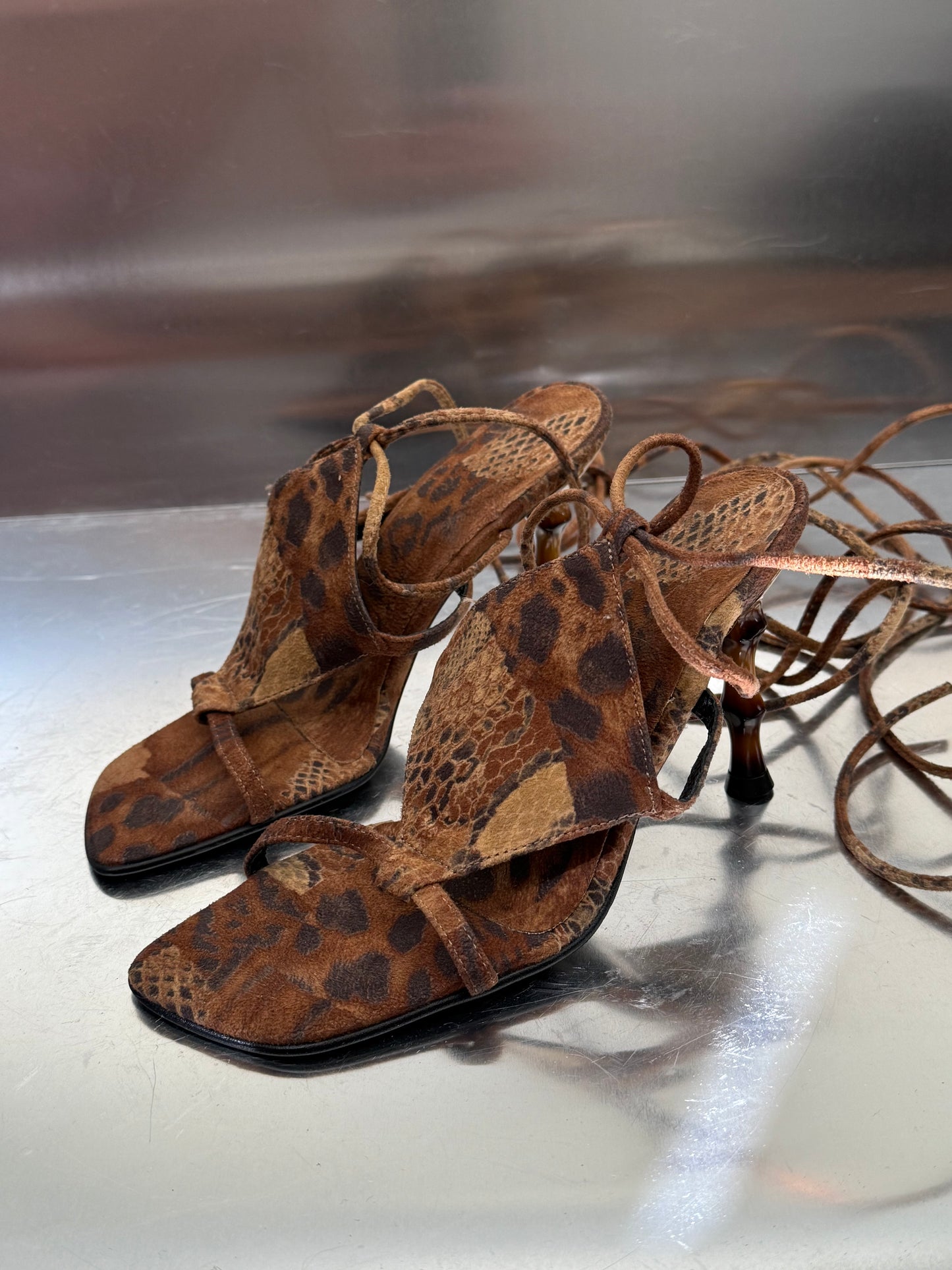 Leopard-Print Lace-Up Sandals – TWINKLING GLOBAL