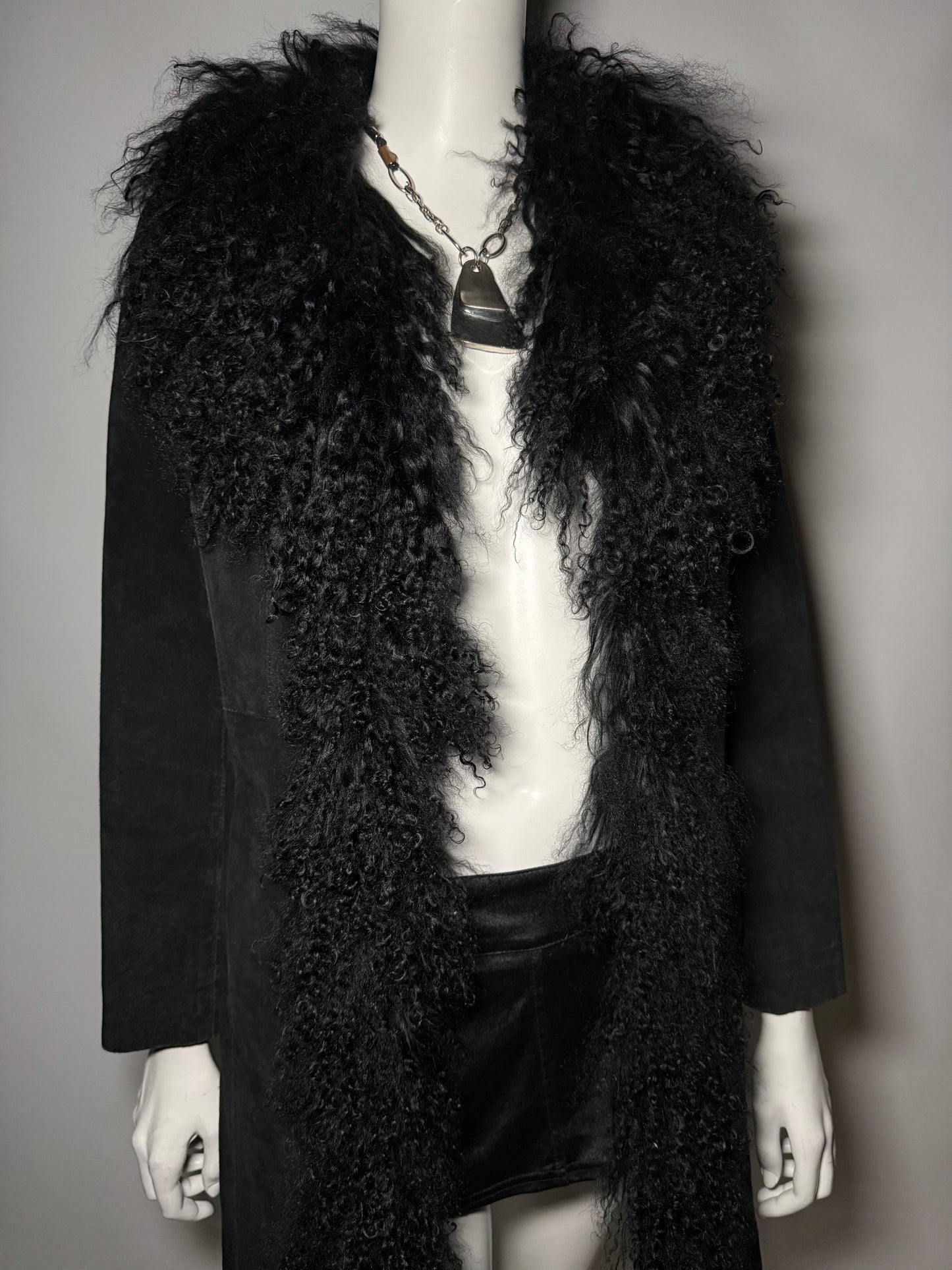 Vintage suede Penny Lane Afghan coat with llama fur Twinkling Global