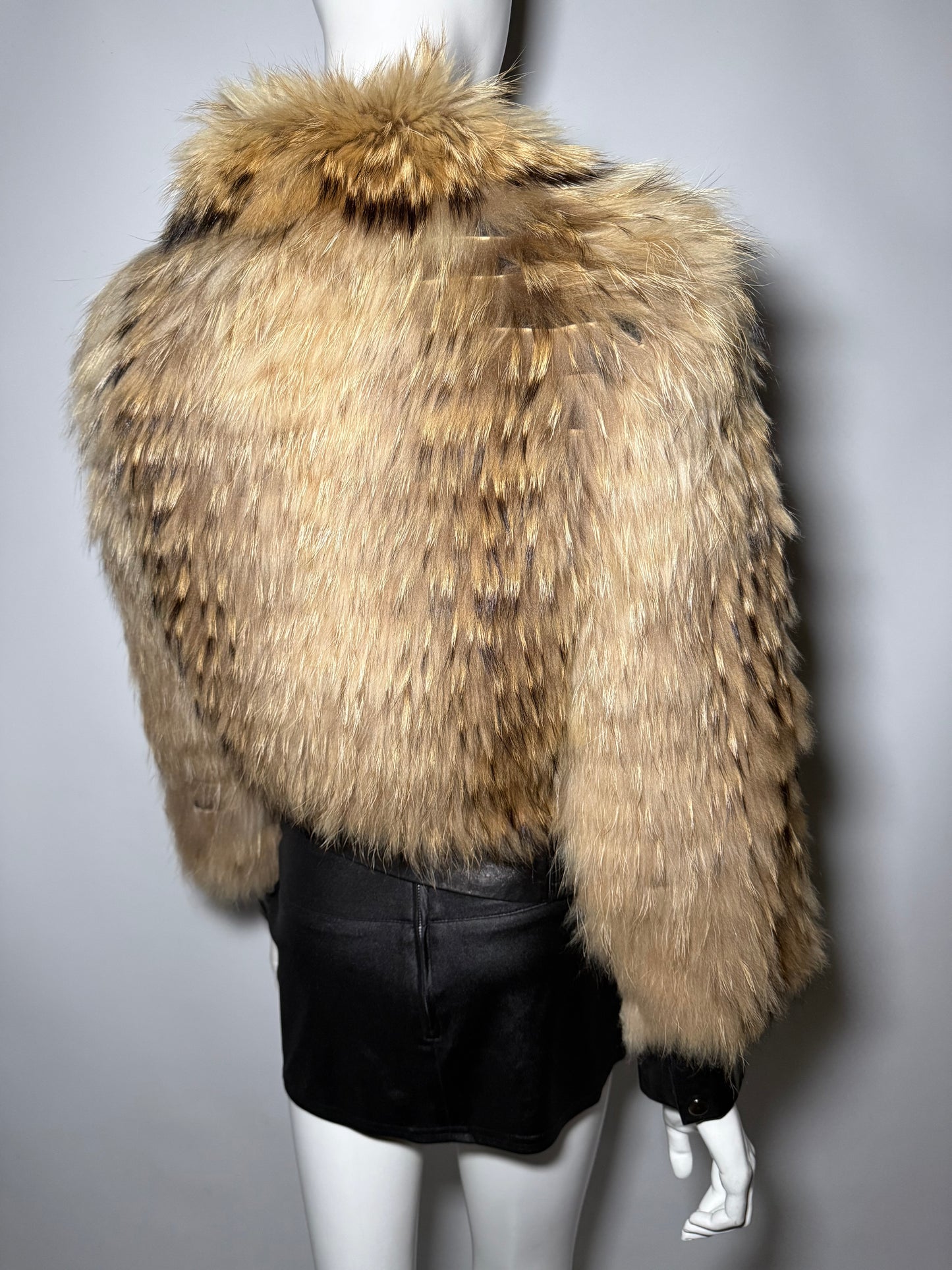 Vintage leather jacket with natural fur Twinkling Global