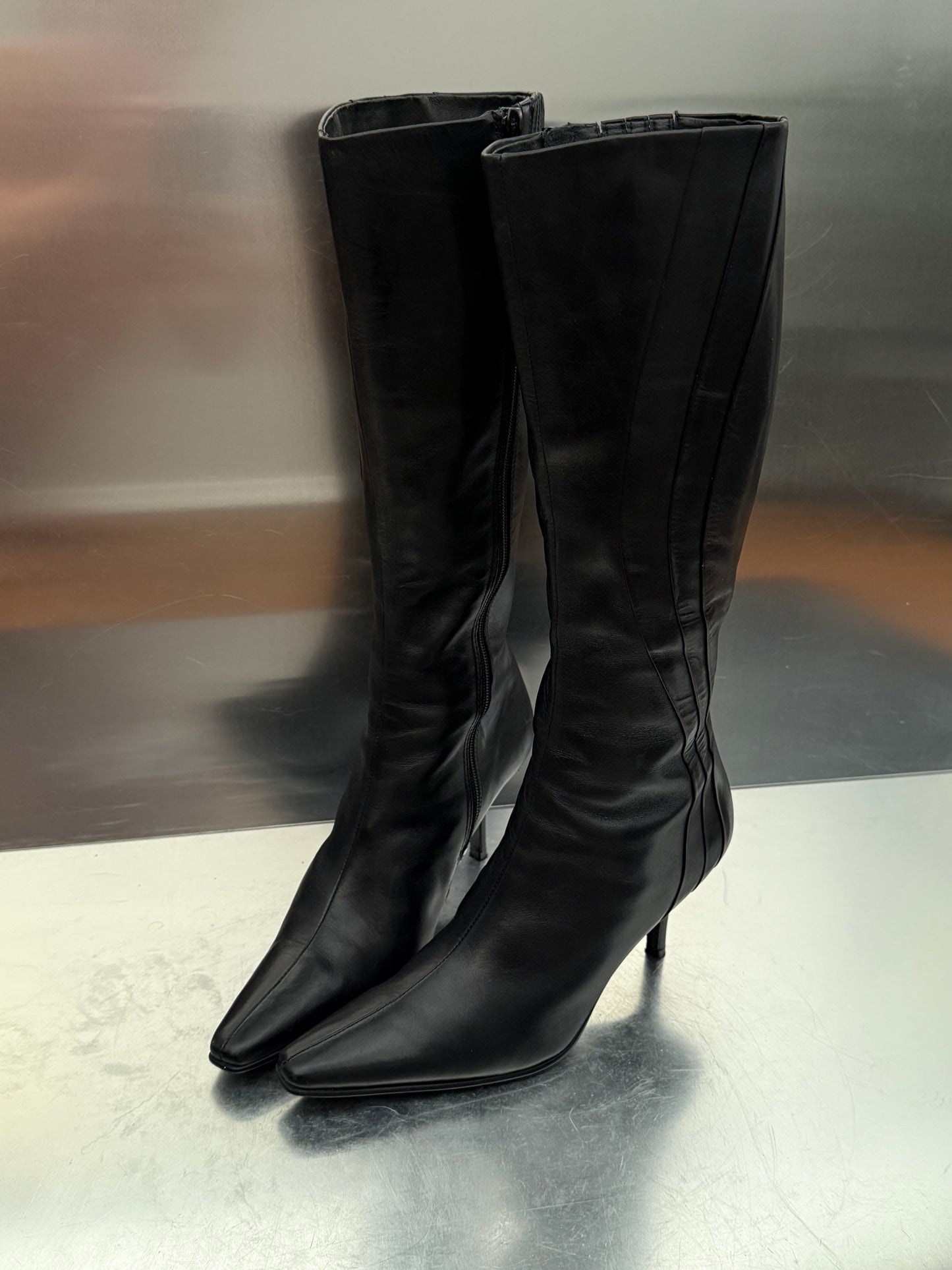 Vintage Black Leather Boots 5th Avenue Twinkling Global
