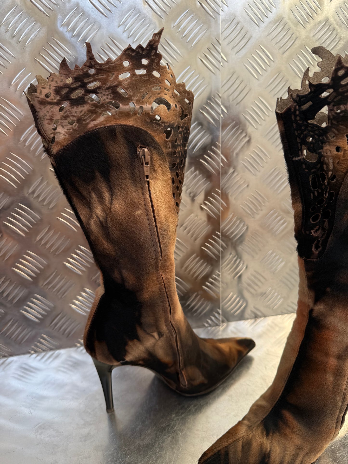 Vintage Italian pony-hair leather boots Twinkling Global