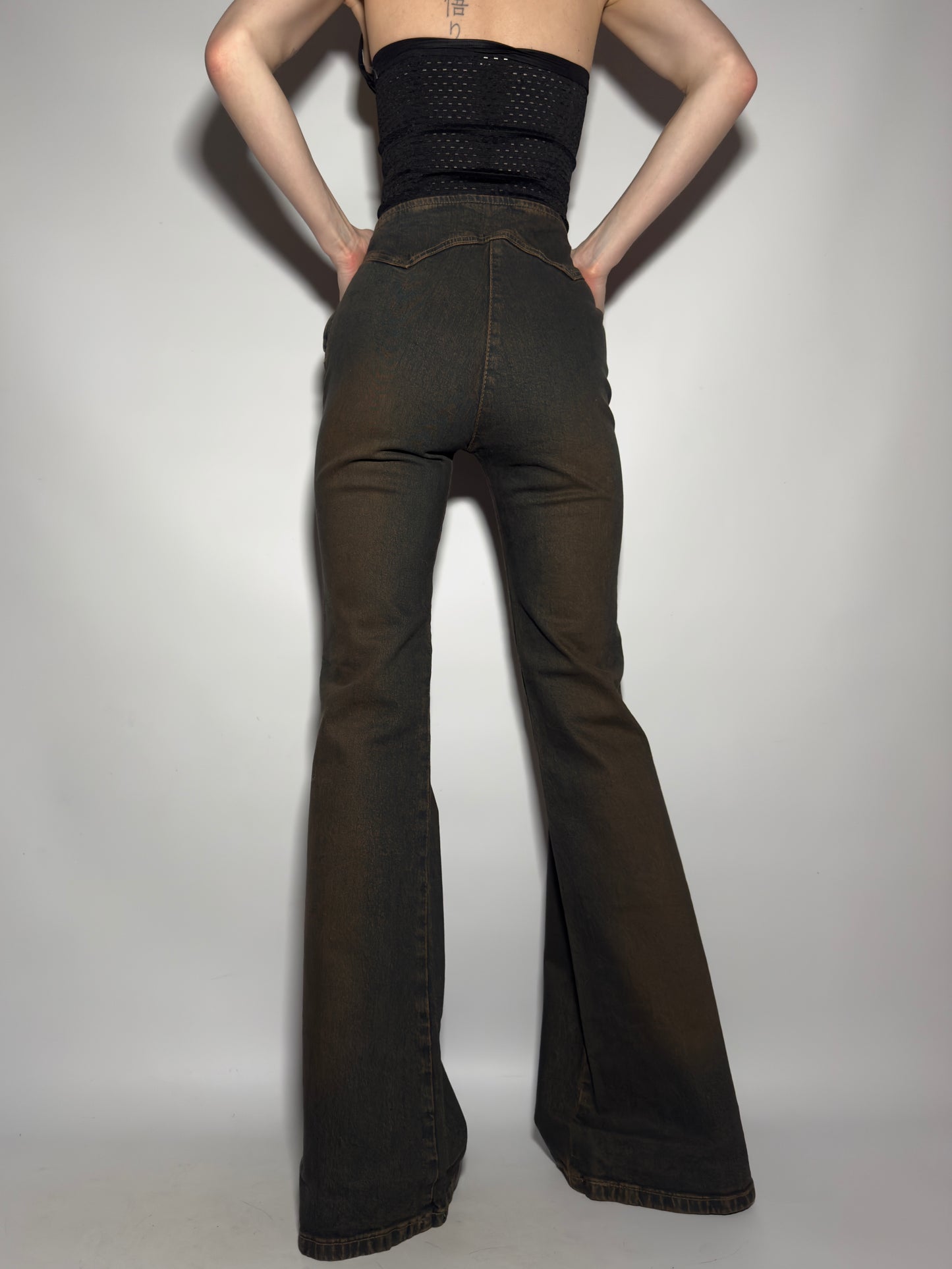 Vintage Brownish Flared Jeans - TWINKLING GLOBAL