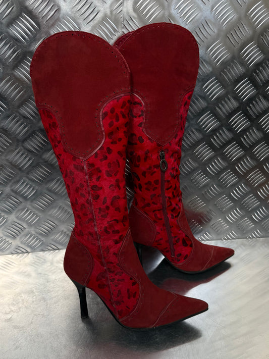 Vintage leather boot with pony hair TWINKLING GLOBAL