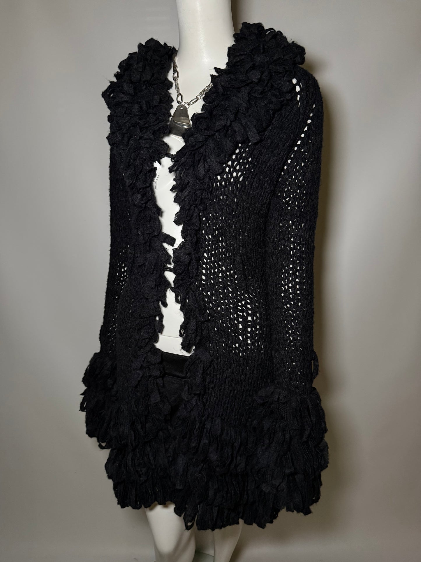 Vintage Black Knitted Cardigan Twinkling Global