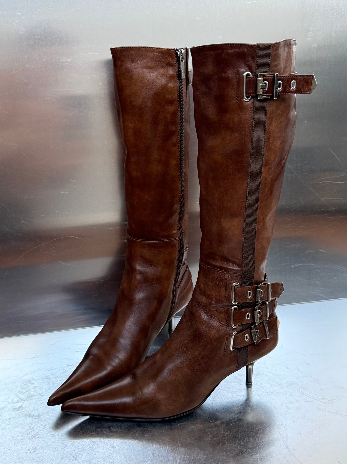 Vintage Brown Leather Boots SHY Twinkling Global