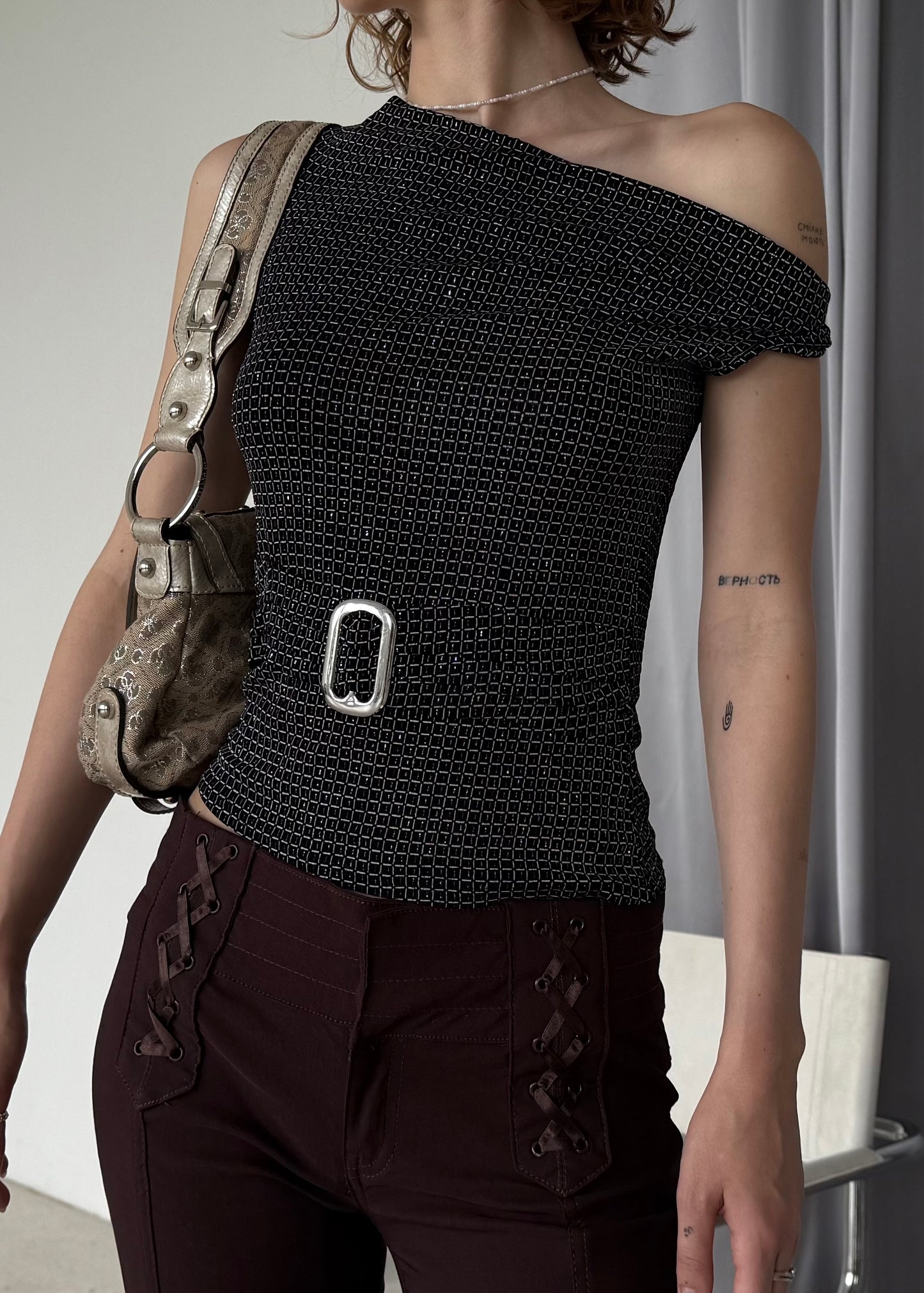 Vintage Geometric Belted Top – Twinkling Global