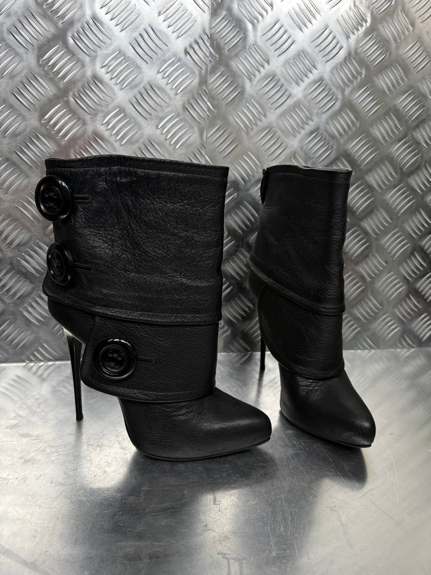 Vintage Gianmarco Lorenzi leather button-detail ankle boots Twinkling Global