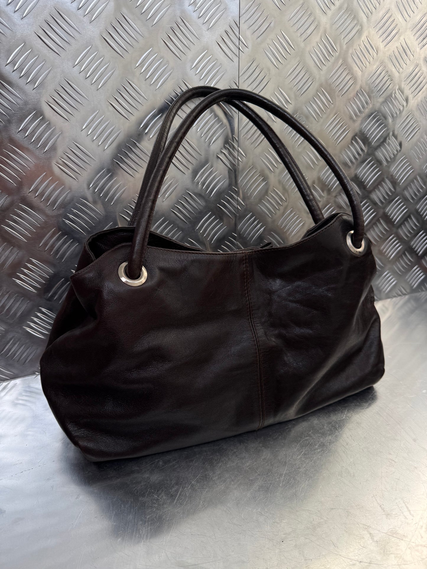 Vintage Furla Brown Leather Bag Twinkling Global