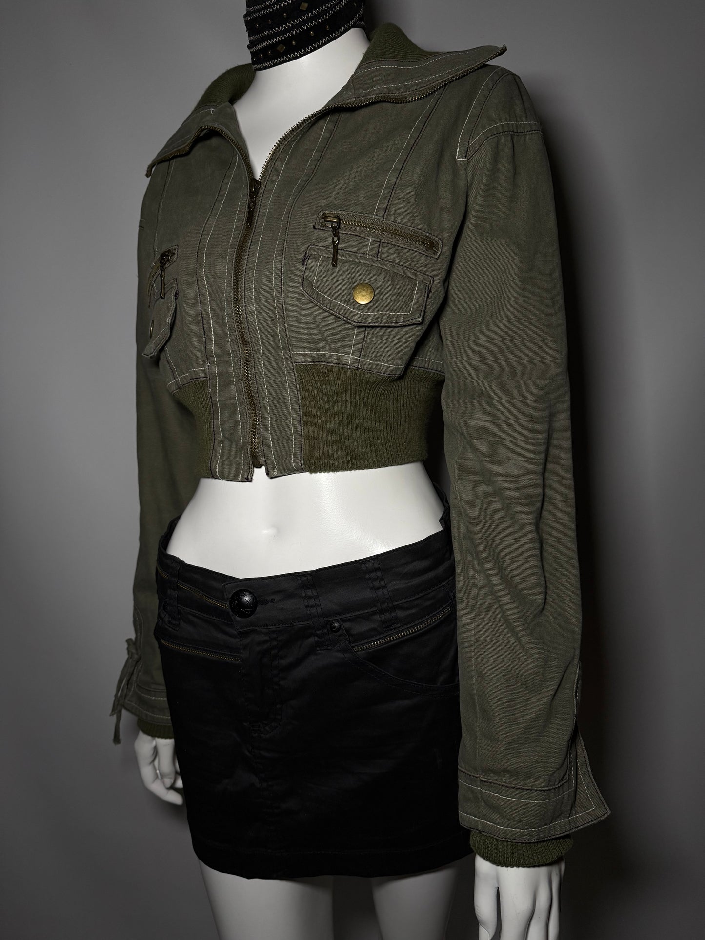 Vintage Cropped Denim Jacket - TWINKLING GLOBAL