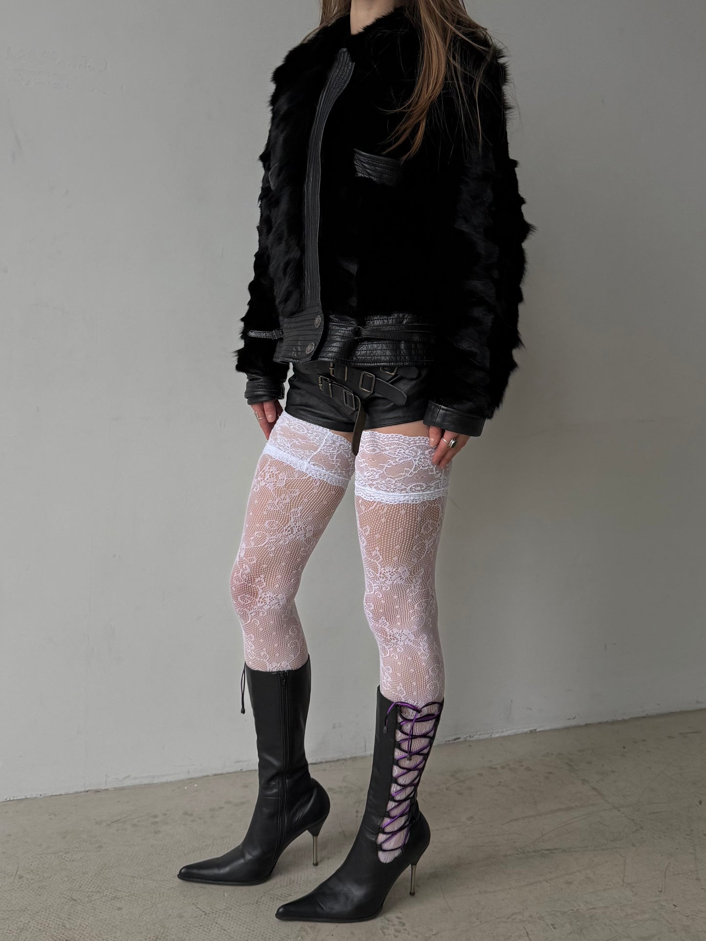 Vintage leather jacket with real fur – TWINKLING GLOBAL