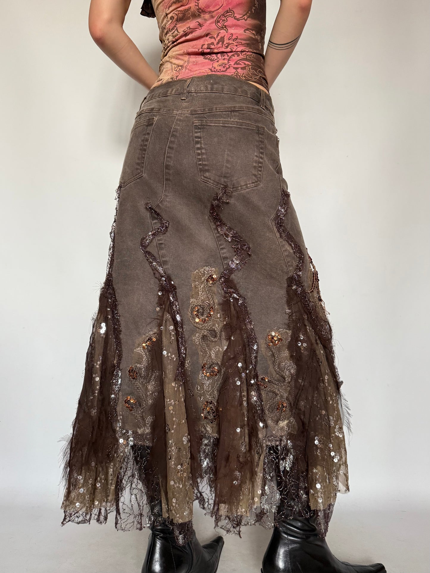 Vintage Boho Embellished Maxi Skirt – Twinkling Global