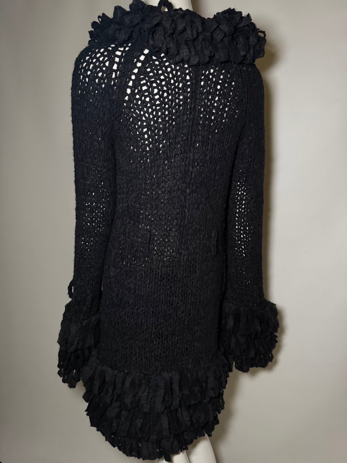 Vintage Black Knitted Cardigan Twinkling Global