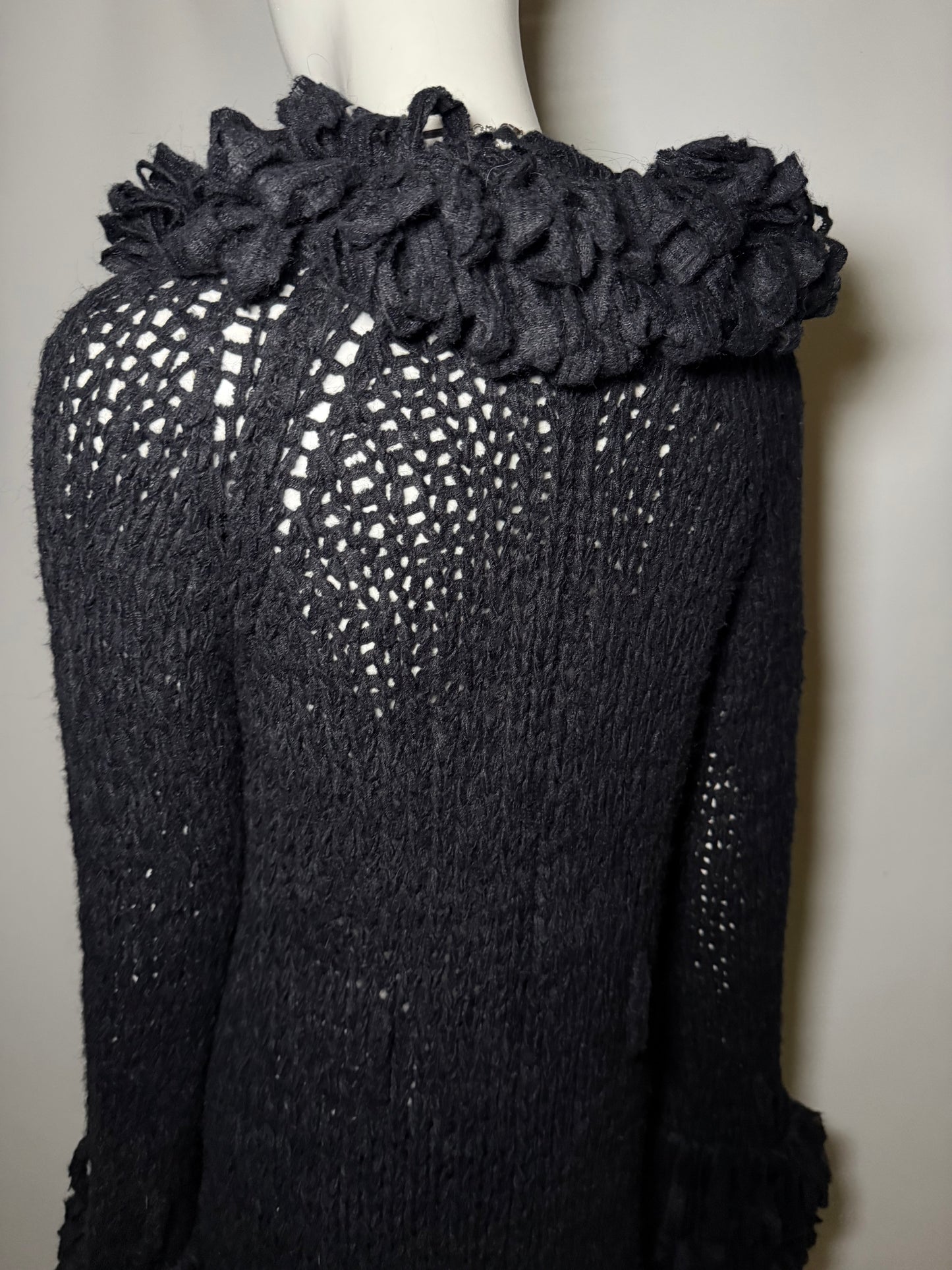 Vintage Black Knitted Cardigan Twinkling Global