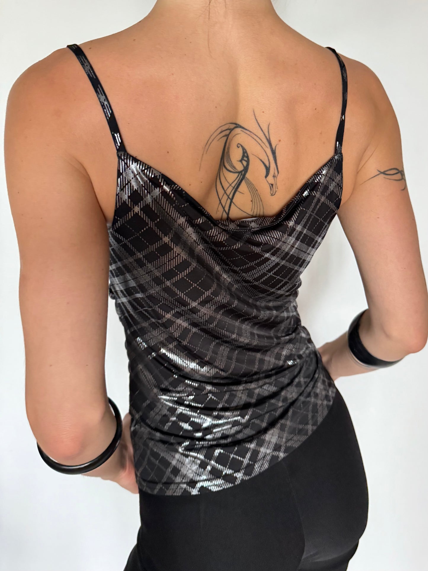 Vintage Plaid Cowl Neck Camisole Top – Twinkling Global