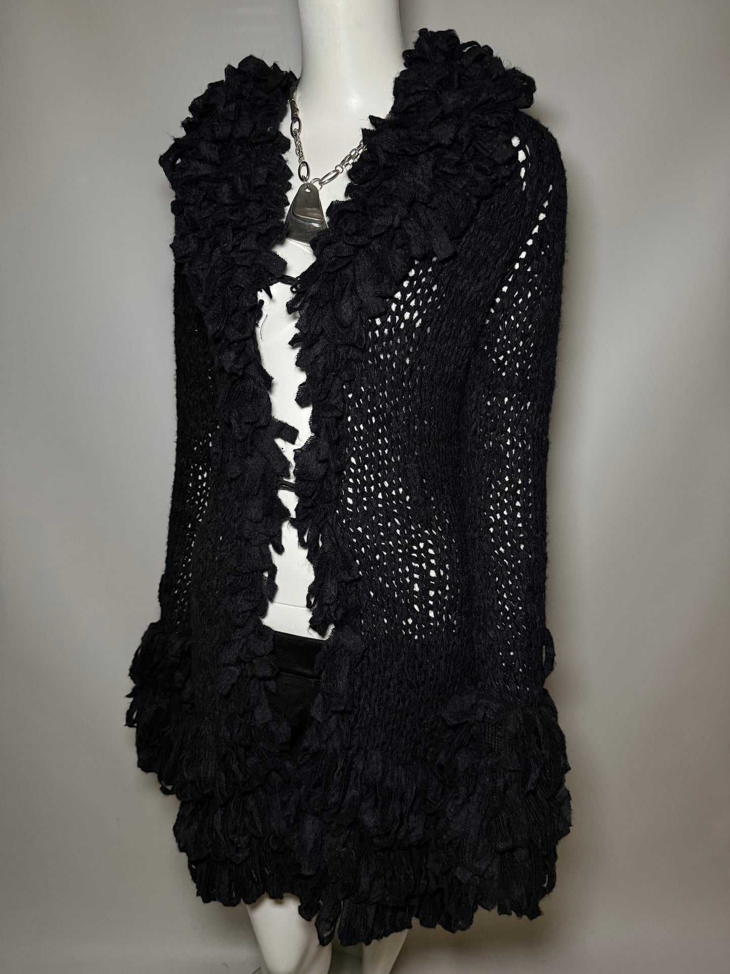 Vintage Black Knitted Cardigan Twinkling Global