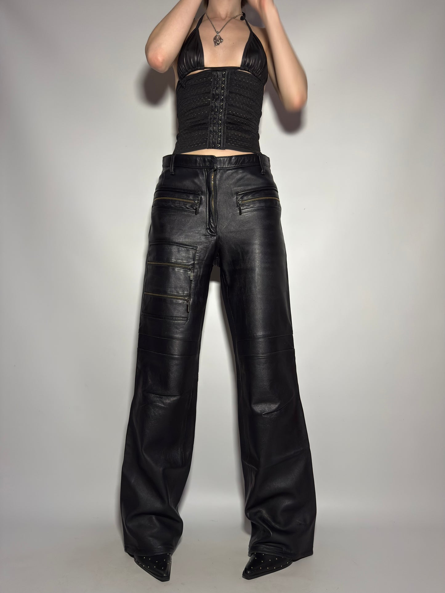 Vintage leather pants Roccobarocco  - TWINKLING GLOBAL
