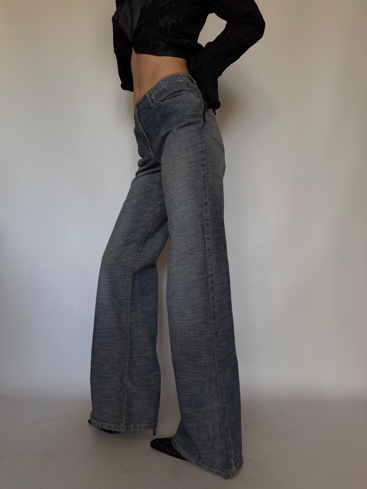 Vintage Wide-Leg Flared Jeans Twinkling Global