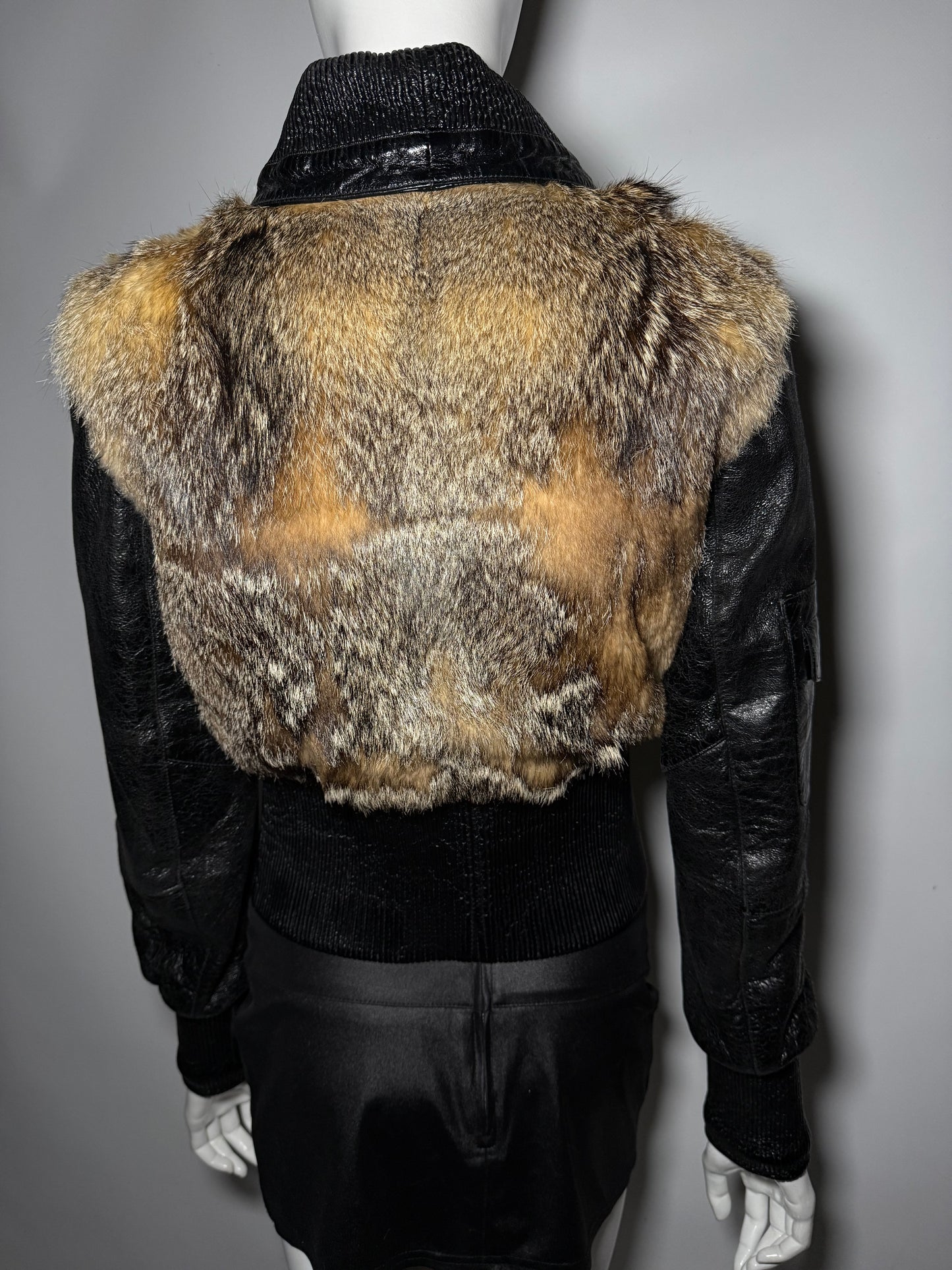 Vintage leather jacket with genuine fur Twinkling Global