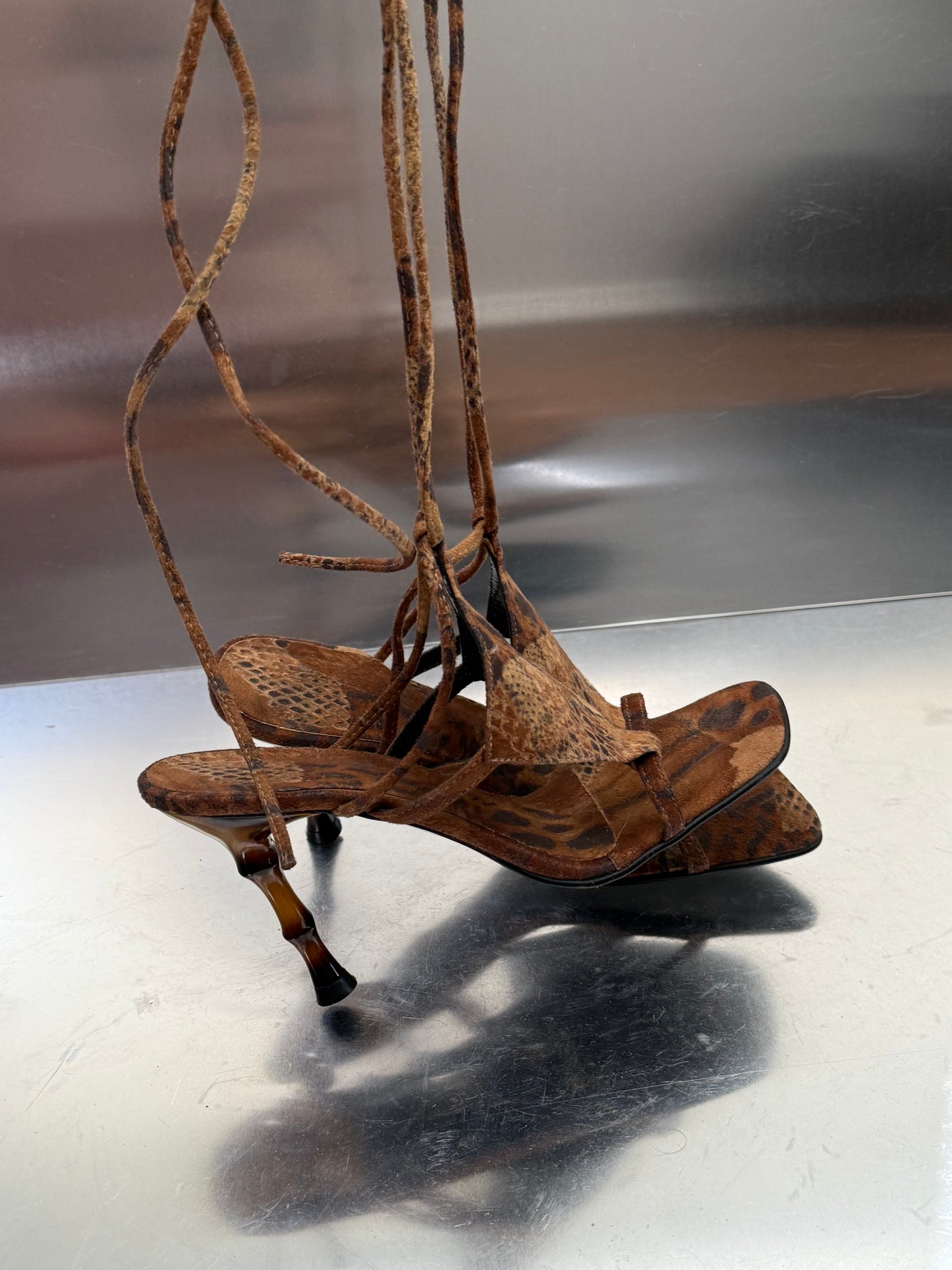 Leopard-Print Lace-Up Sandals – TWINKLING GLOBAL