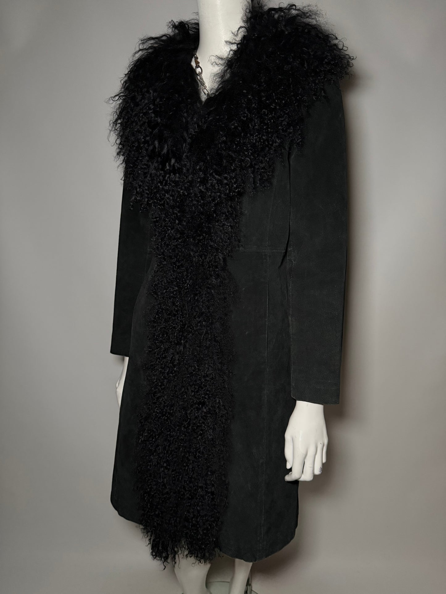 Vintage suede Penny Lane Afghan coat with llama fur Twinkling Global