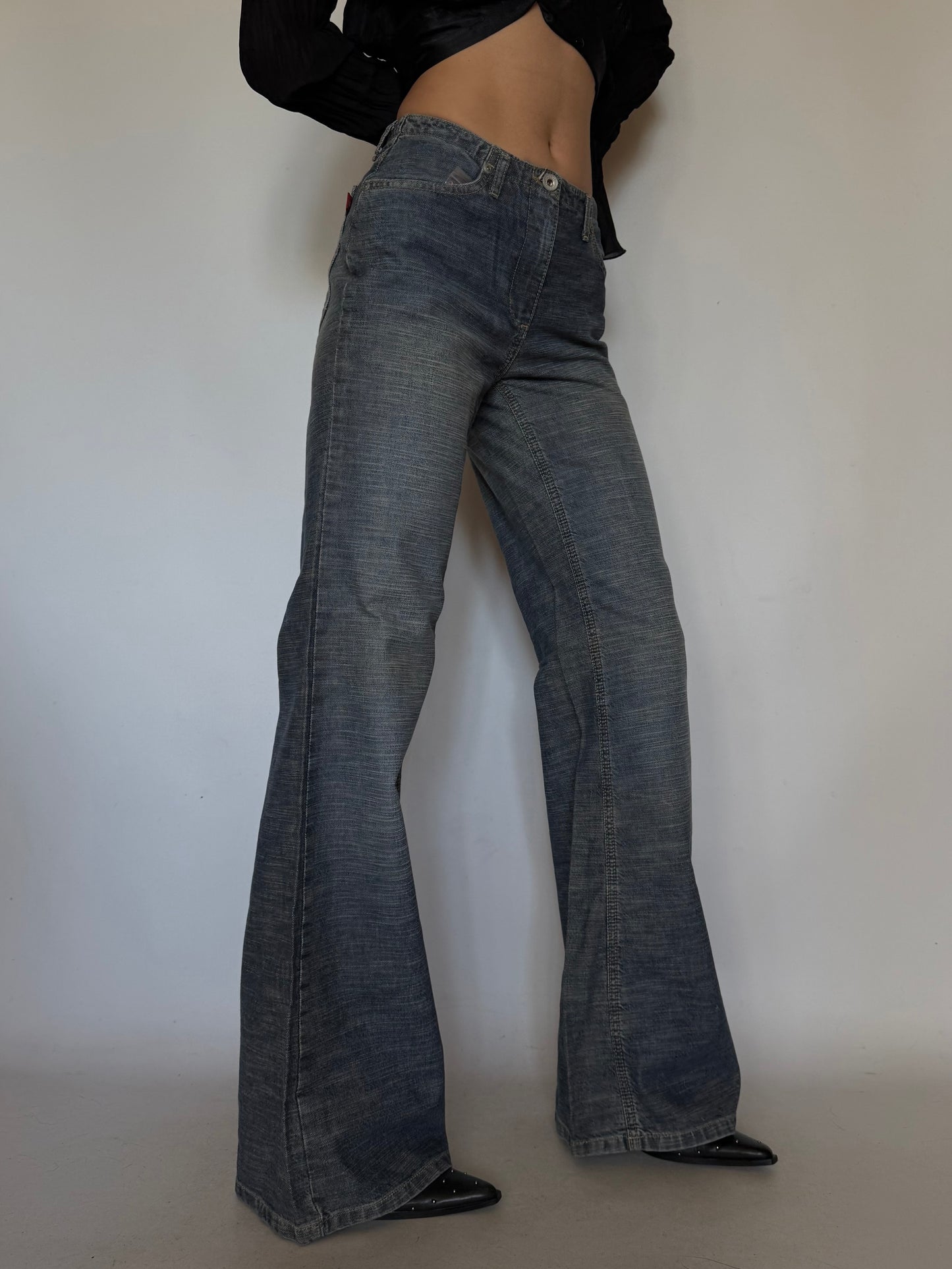 Vintage Wide-Leg Flared Jeans Twinkling Global