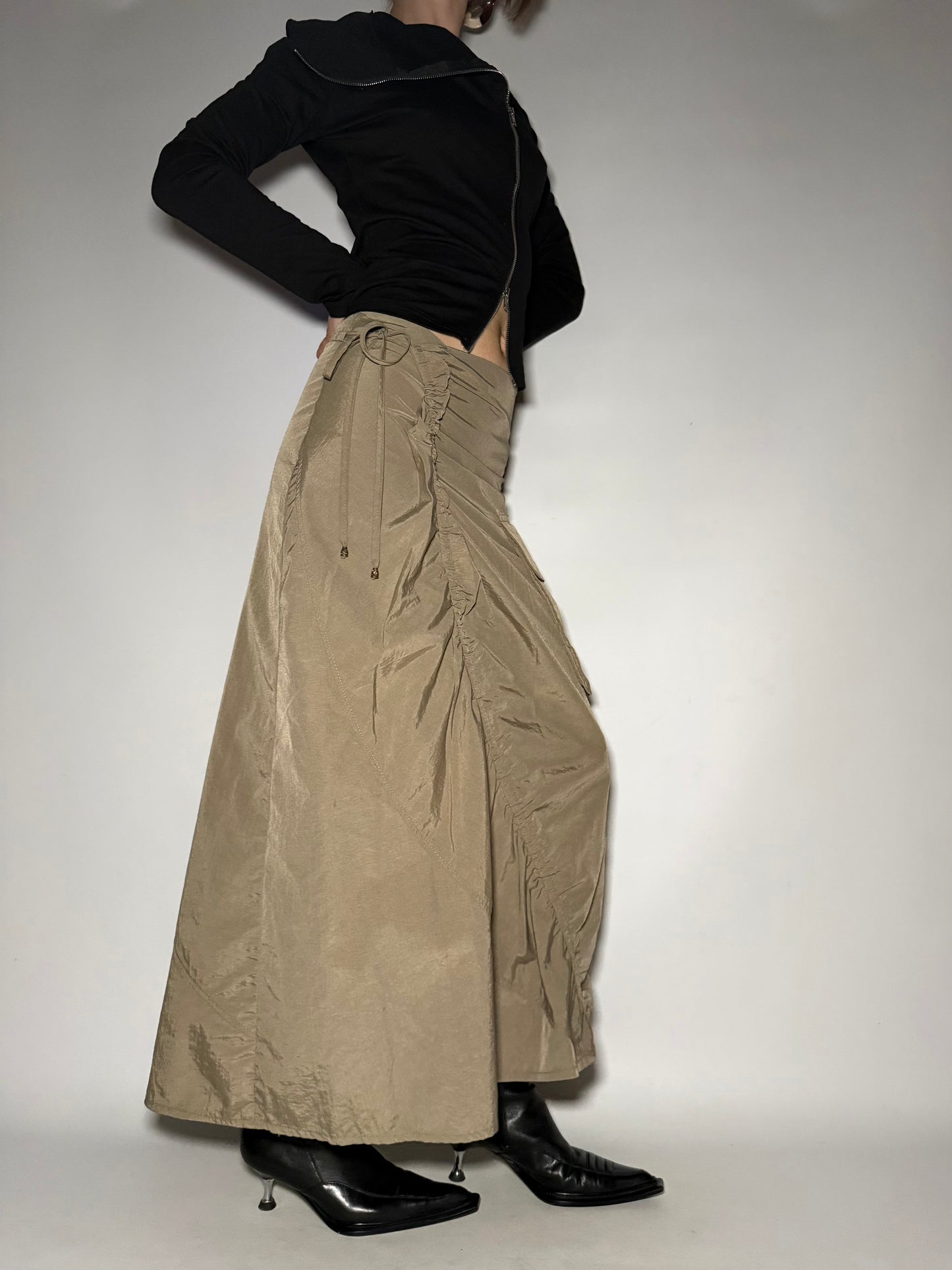 Roccobarocco Ruched Maxi Cargo Skirt Twinkling Global