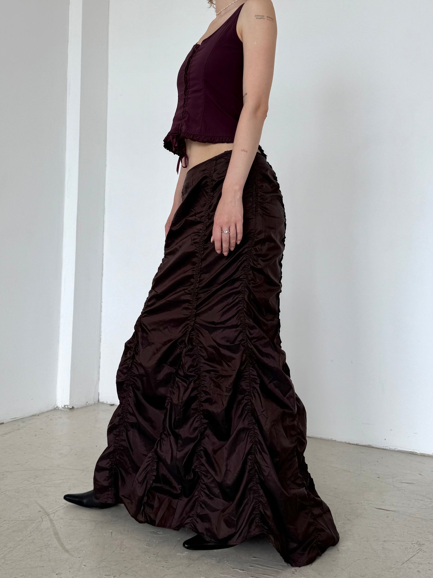 Vintage Ruched Maxi Skirt – Twinkling Global