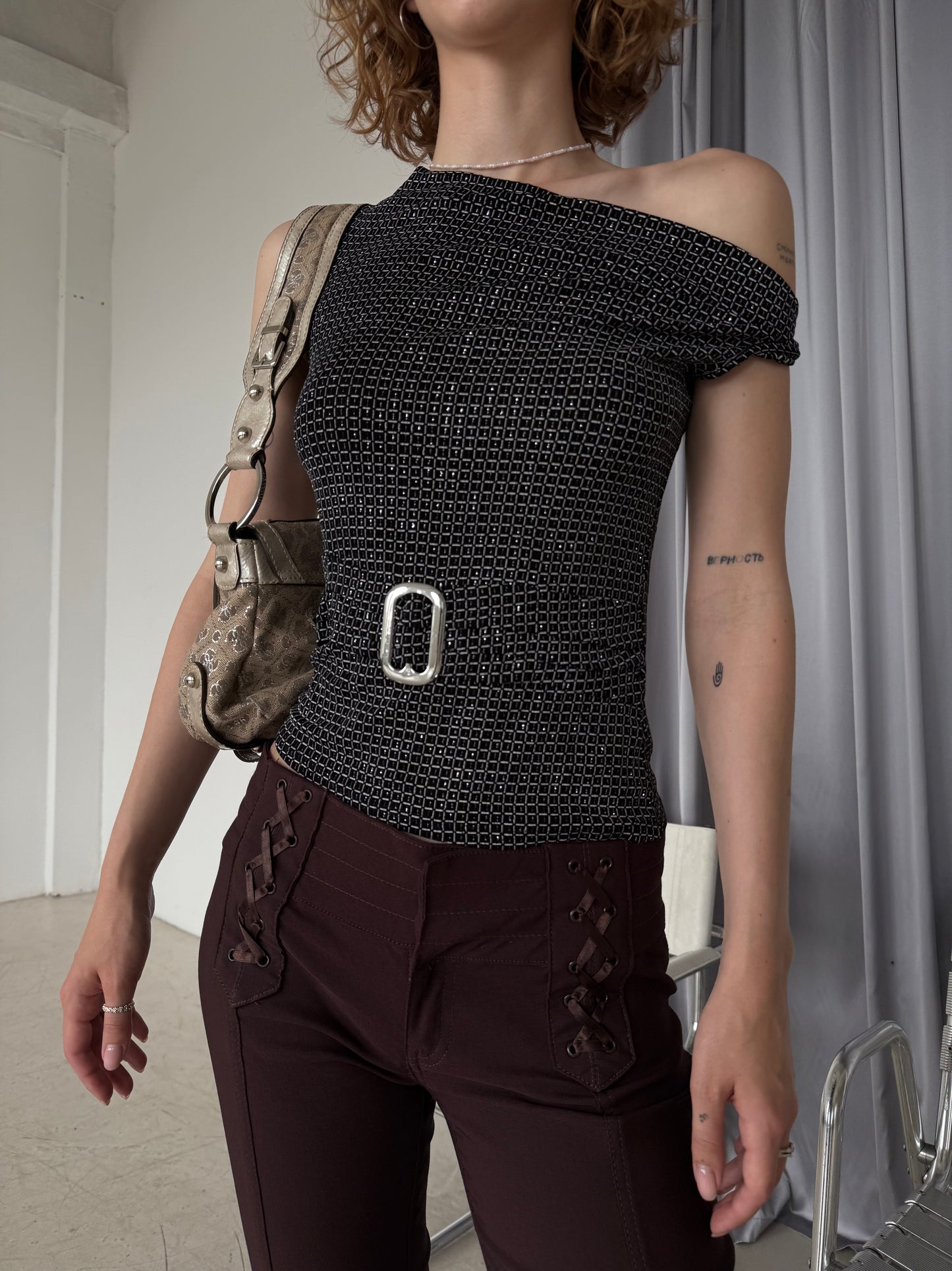Vintage Geometric Belted Top – Twinkling Global