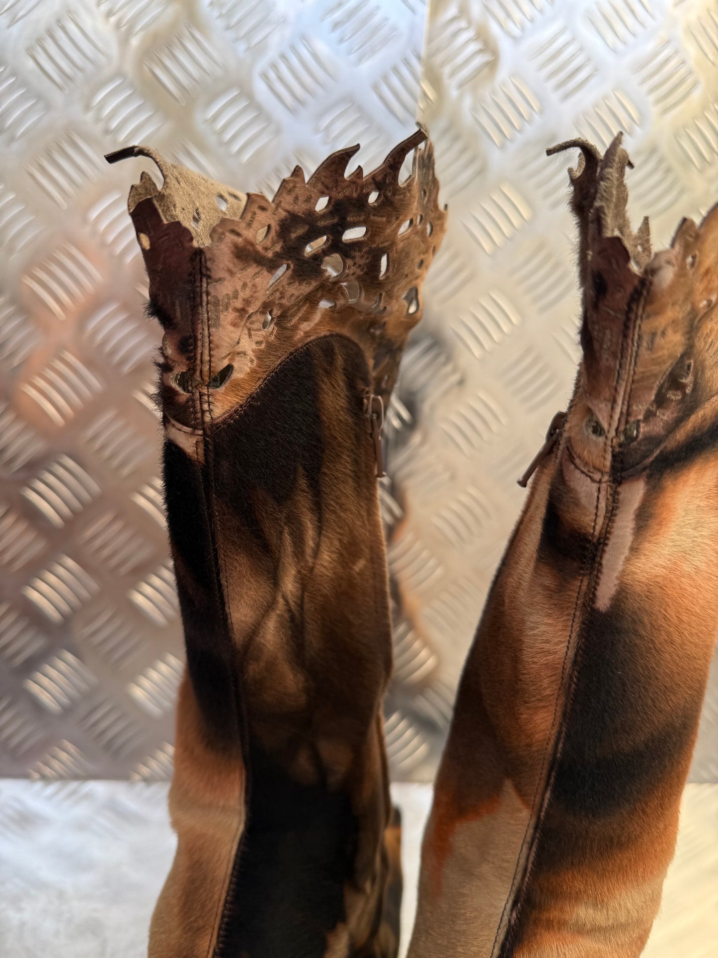 Vintage Italian pony-hair leather boots Twinkling Global