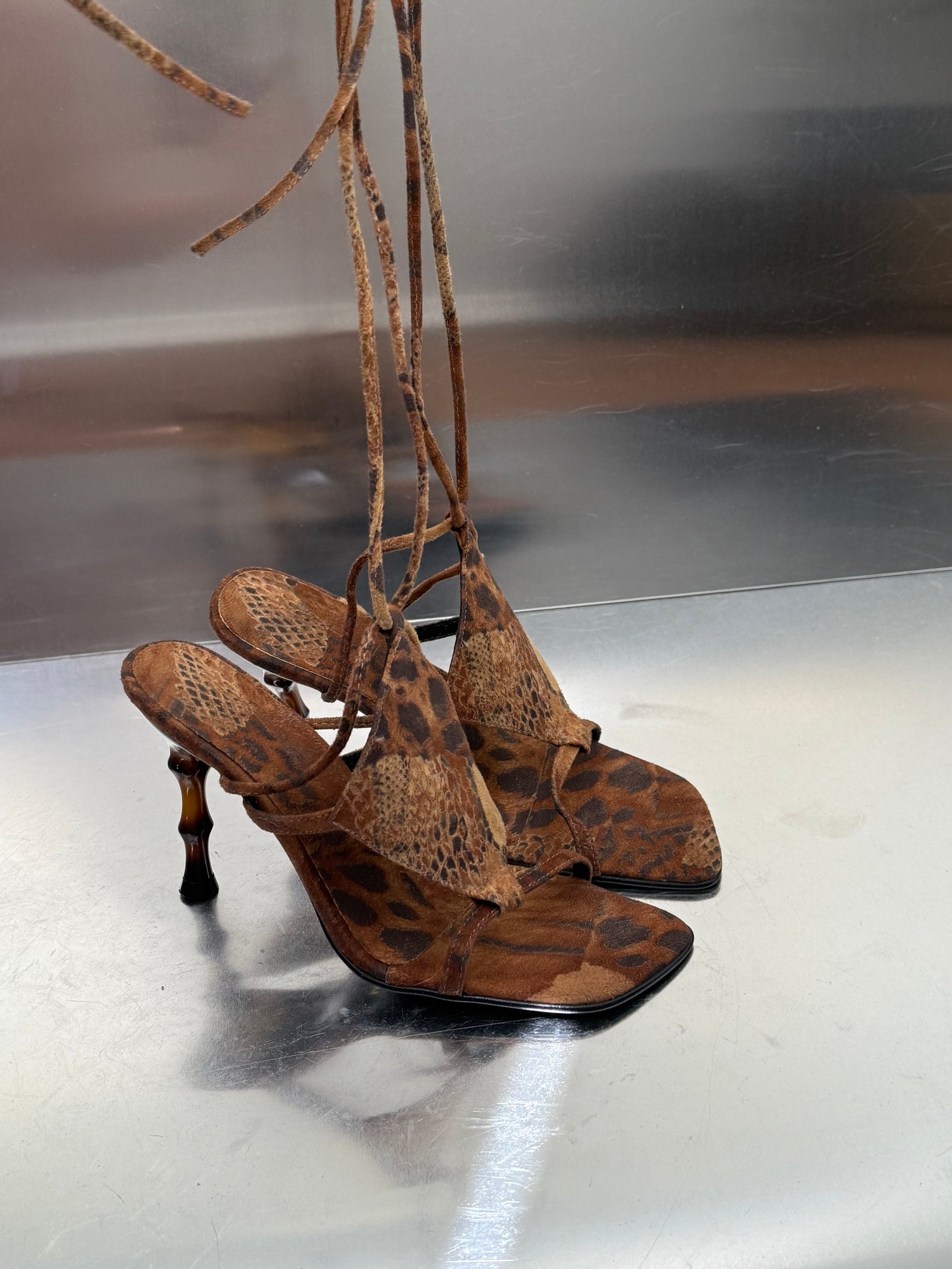 Leopard-Print Lace-Up Sandals – TWINKLING GLOBAL