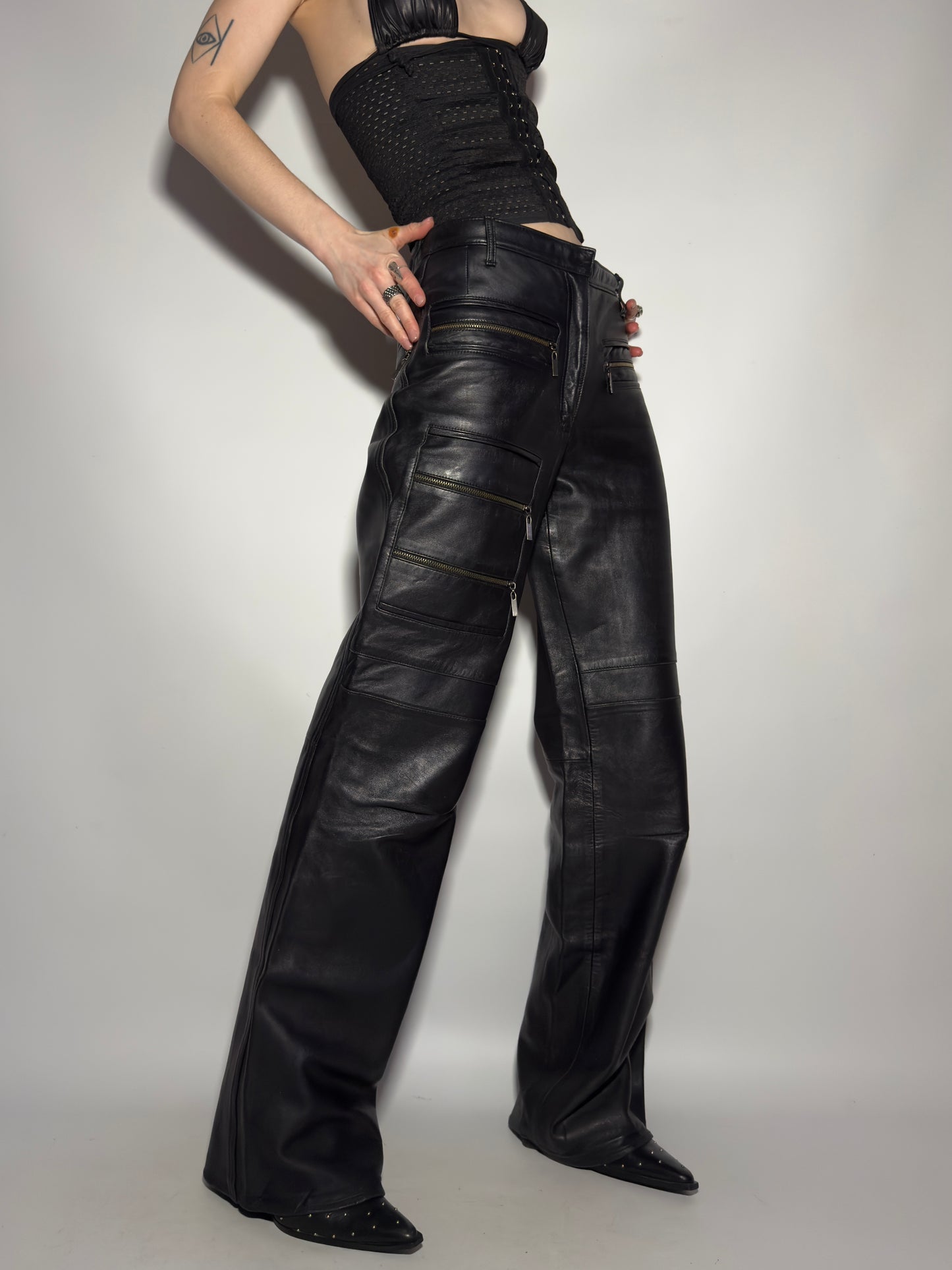 Vintage leather pants Roccobarocco  - TWINKLING GLOBAL