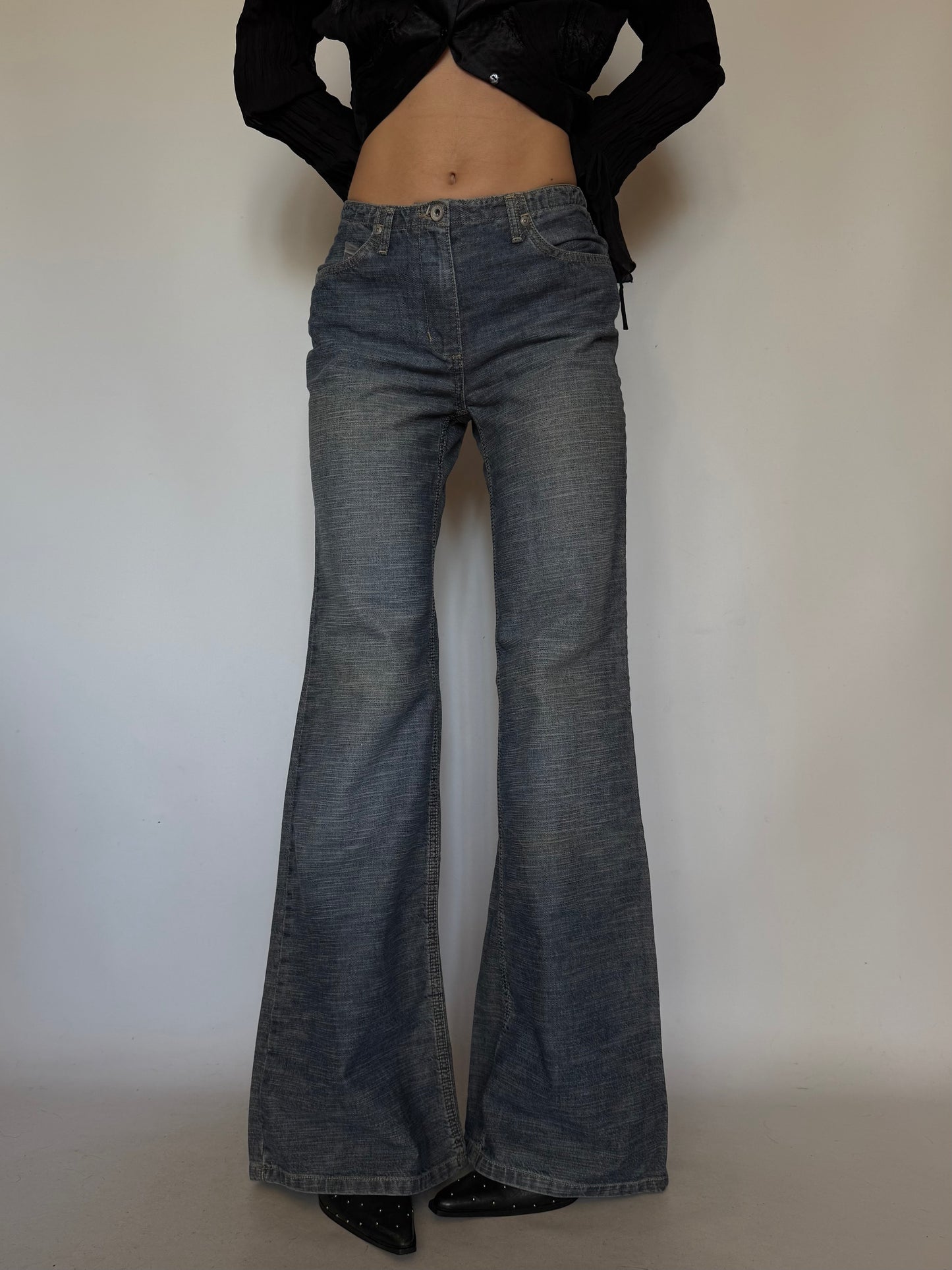Vintage Wide-Leg Flared Jeans Twinkling Global