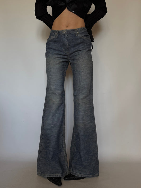 Vintage Wide-Leg Flared Jeans Twinkling Global