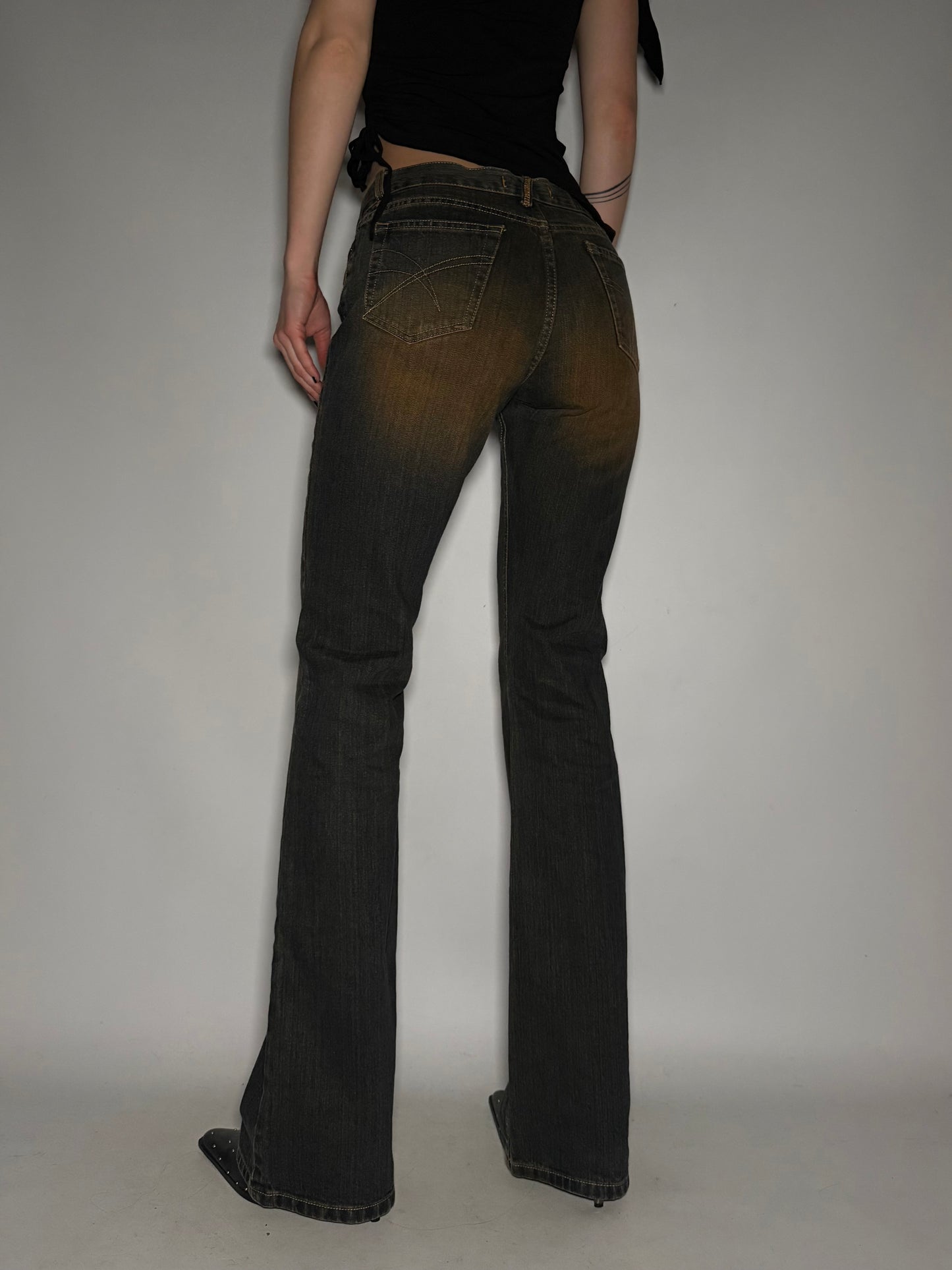 Vintage Rusty Washed Low Rise Flared Jeans – TWINKLING GLOBAL