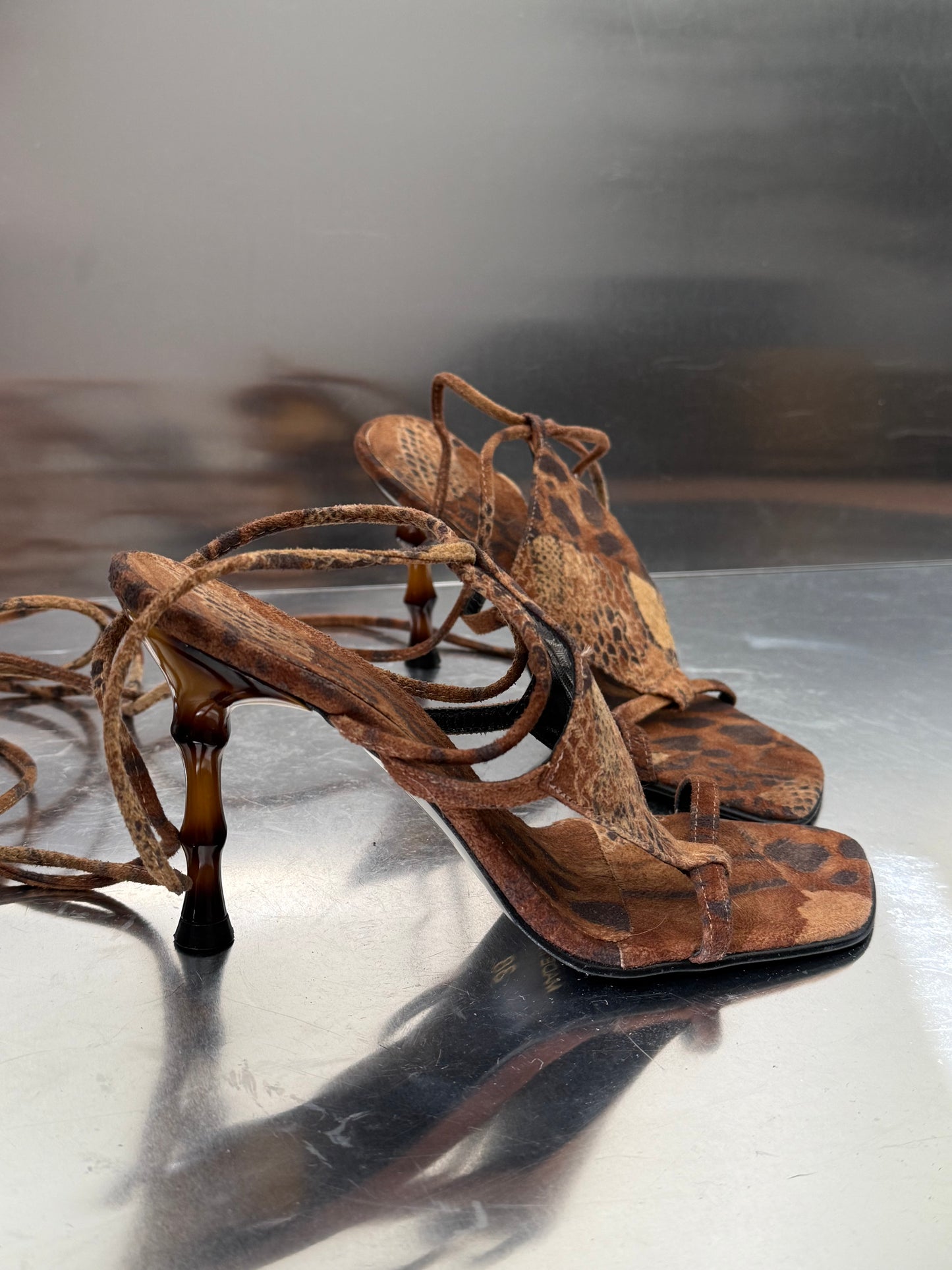 Leopard-Print Lace-Up Sandals – TWINKLING GLOBAL