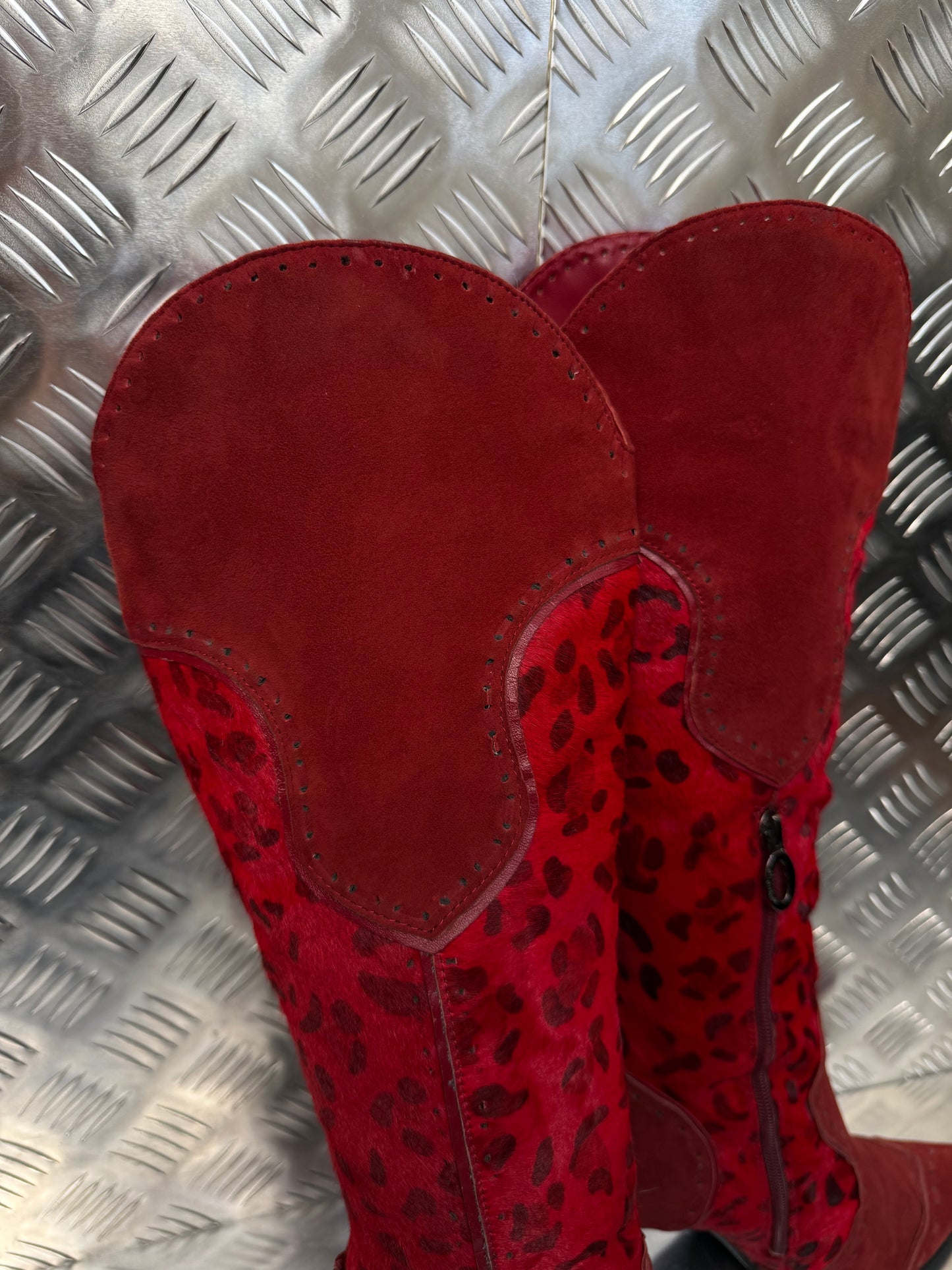 Vintage leather boot with pony hair TWINKLING GLOBAL